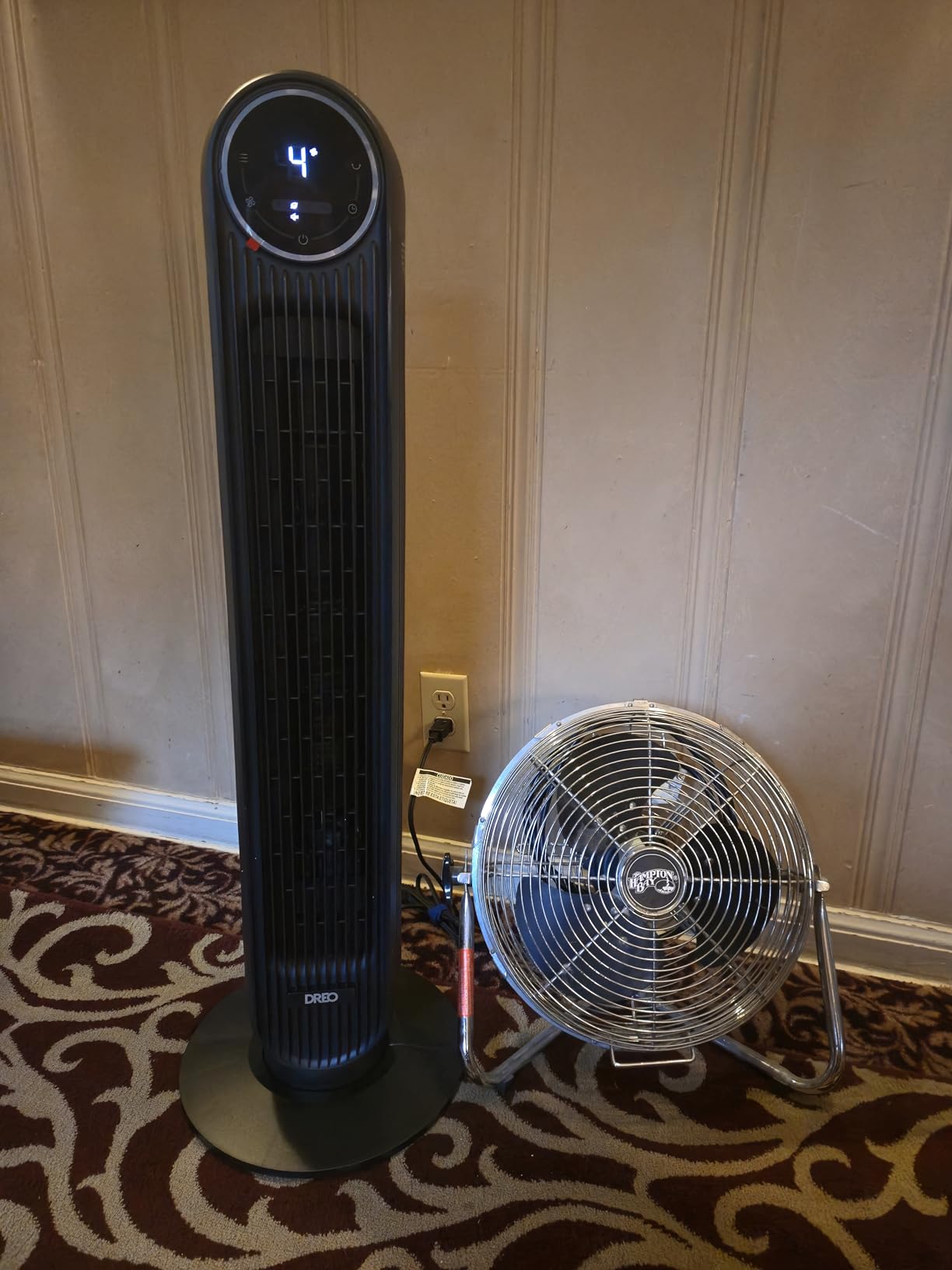 DREO Tower Fan for Bedroom, 28ft/s Velocity, Ultra Quiet Fan, 8 Speeds | 2026 Upgraded DC Motor, 90° Oscillating, 4 Modes Standing Fan, Bladeless Fan for Indoors, Floor Fans with Remote, White customer photo 1