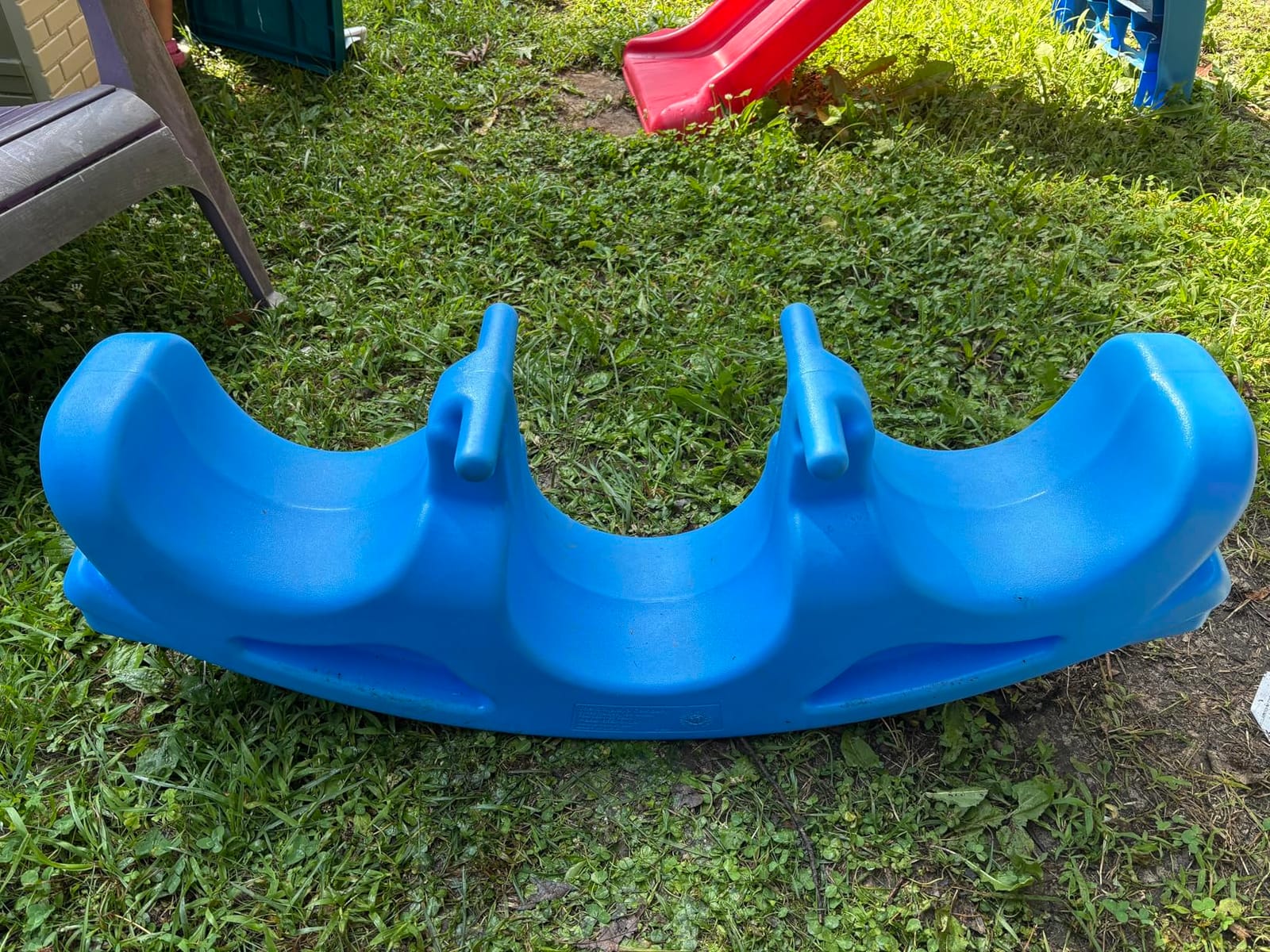 Simplay3 Up and Down Teeter Totter Seesaw - Rocking Fun for Two Toddlers or Kids Ages 18 Months to 5 Yrs- Sapphire, Made in USA customer photo 1