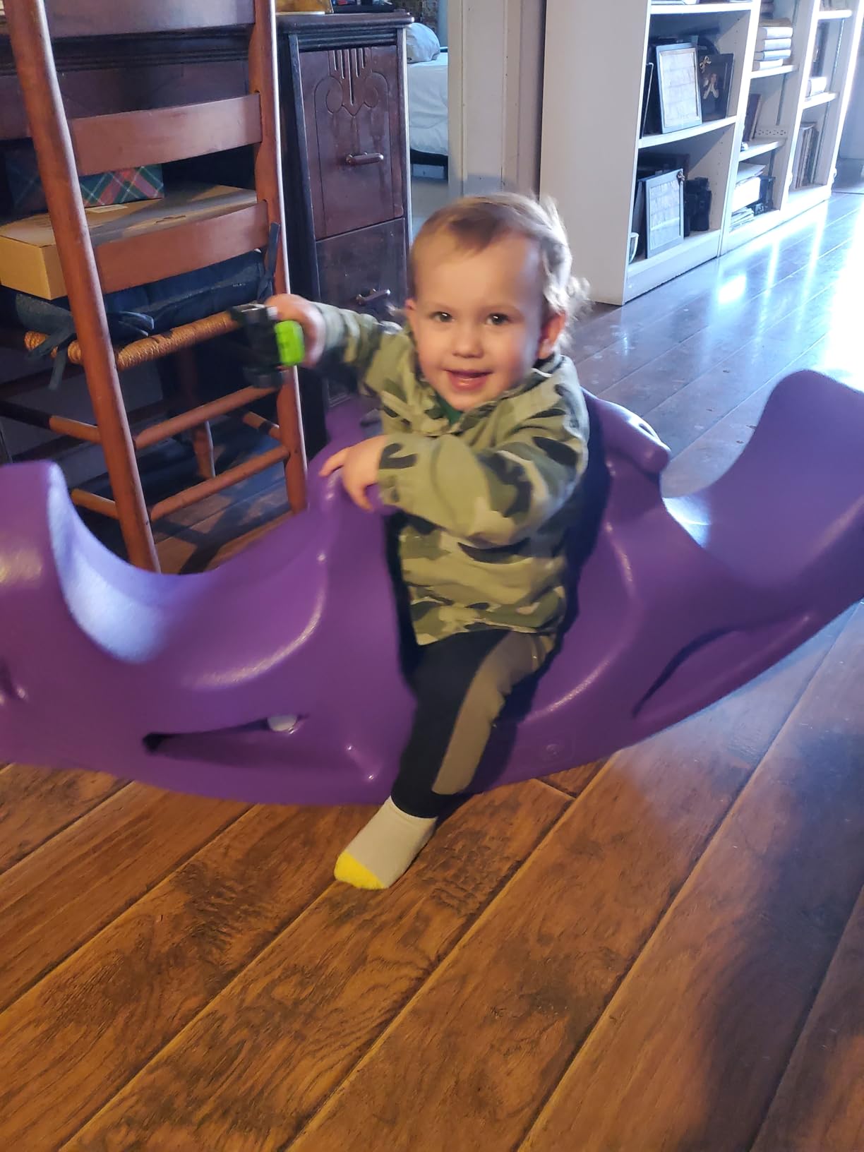 Simplay3 Up and Down Teeter Totter Seesaw - Rocking Fun for Two Toddlers or Kids Ages 18 Months to 5 Yrs- Sapphire, Made in USA customer photo 2