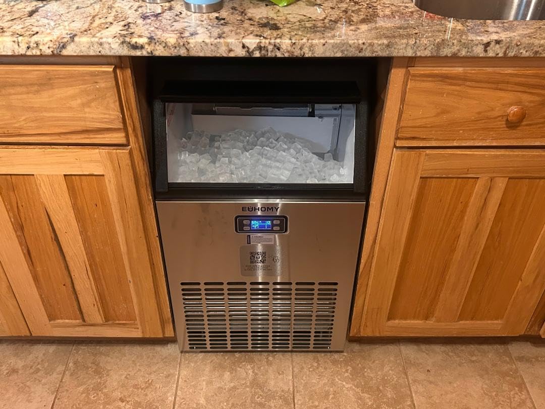 EUHOMY Commercial Ice Maker Machine - 100lbs Daily Production, 33lbs Ice Storage, Stainless Steel Freestanding & Under Counter Ice Maker, Ideal Ice Maker for Home/Bar/Restaurant/Outdoor Activities customer photo 2