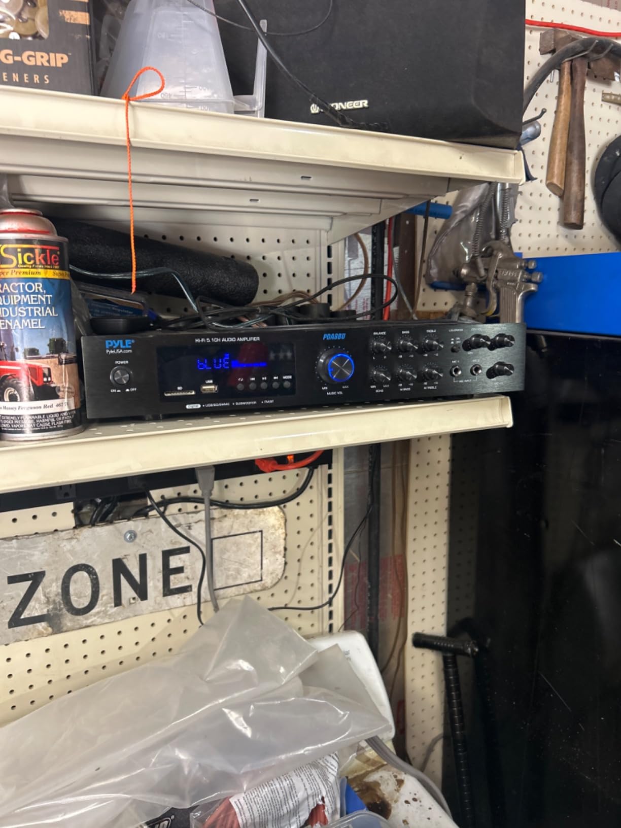 Pyle Bluetooth 5.1 Channel Home Entertainment Amplifier - Subwoofer Out - Easy Karaoke with Dual Mic Inputs w/ Echo, USB-A / SD Reader with MP3 Player, RCA In and Line out - PDA8BU customer photo 1