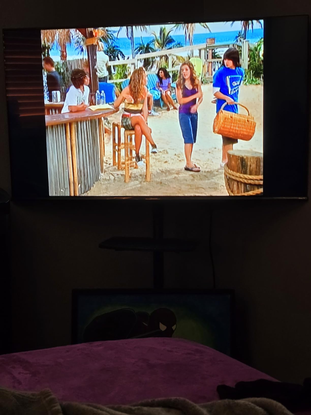 PERLESMITH Rolling TV Stand on Wheels for 23-65 Inch TVs,Tilt Mobile TV Cart Holds up to 99 lbs with Adjustable Height Shelf, Outdoor TV Stand for Bedroom Max VESA 400x400mm PSTVMC04 customer photo 2