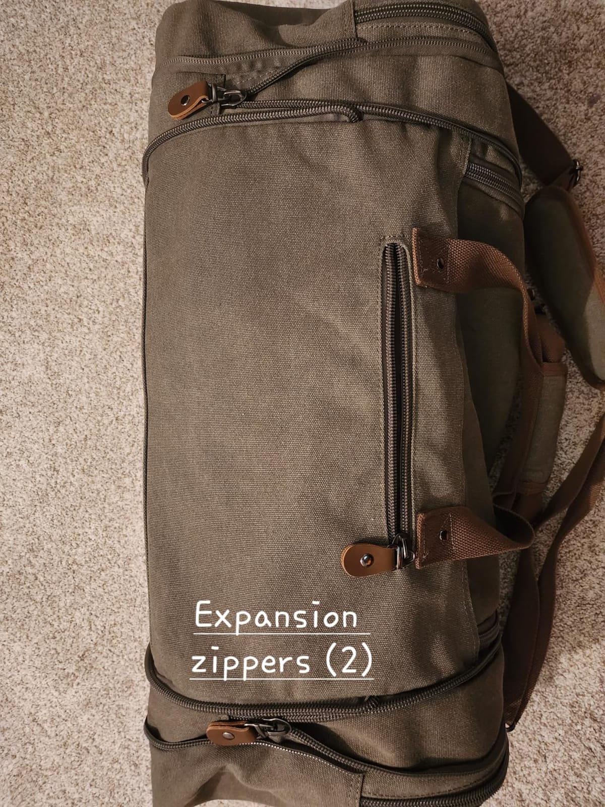 Canvas Duffle Bag, Expandable 60L Travel Overnight Weekender Bag customer photo 2