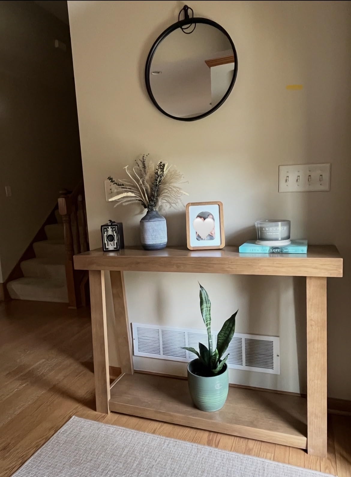 Plank+Beam Classic Console Table, with Shelf, 46 Inch, Walnut | Non-Toxic Finishes, Versatile Design, Built-In Storage, Elegant Details, Easy Assembly, Quick Setup, Solid Wood customer photo 2