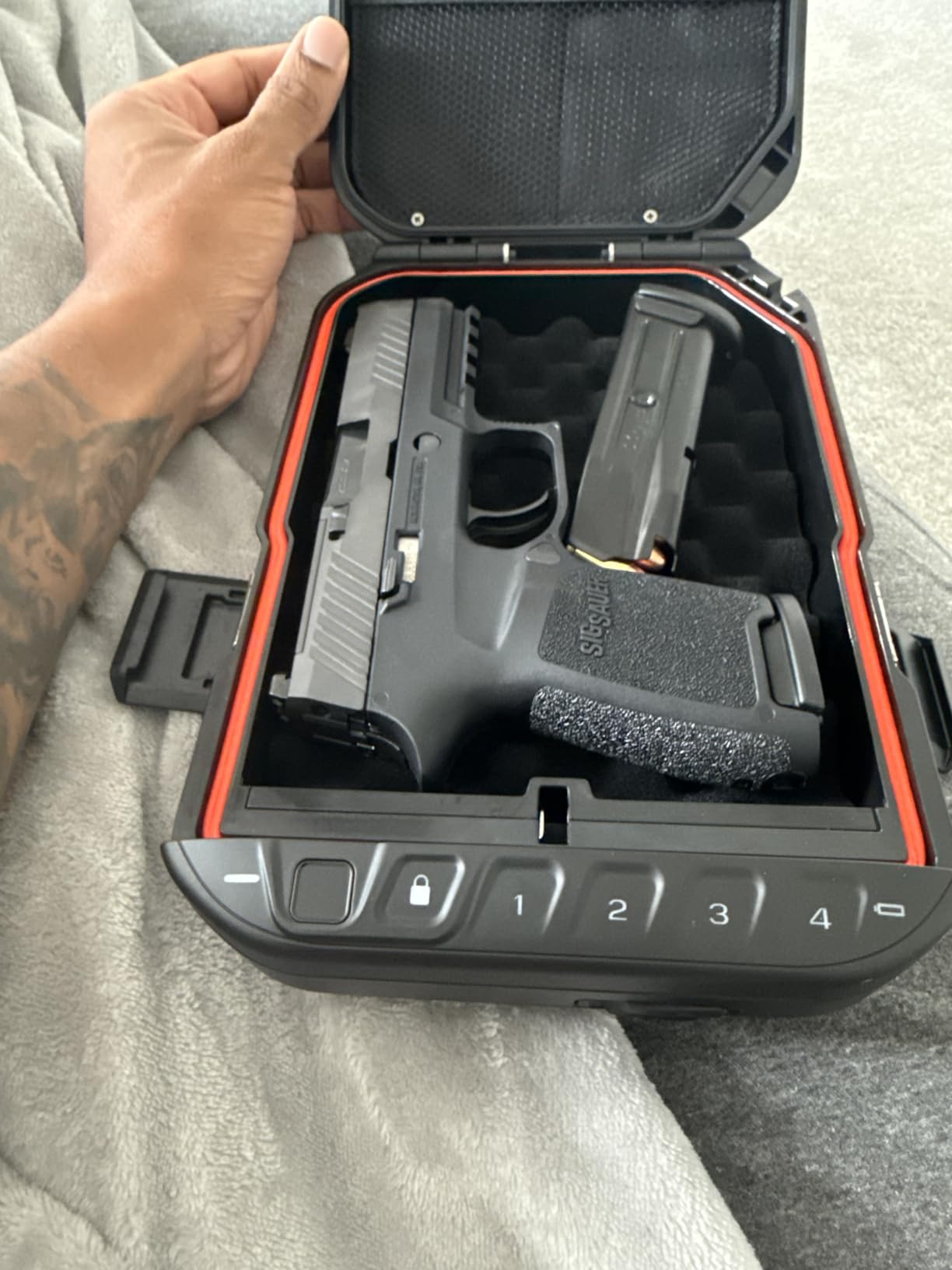 VAULTEK LifePod 10 Compact Lockable Weatherproof Case with Built-in Lock, Steel Security Cable, & TSA Handgun Case or Car Safe, Portable Travel Pistol Safe customer photo 1