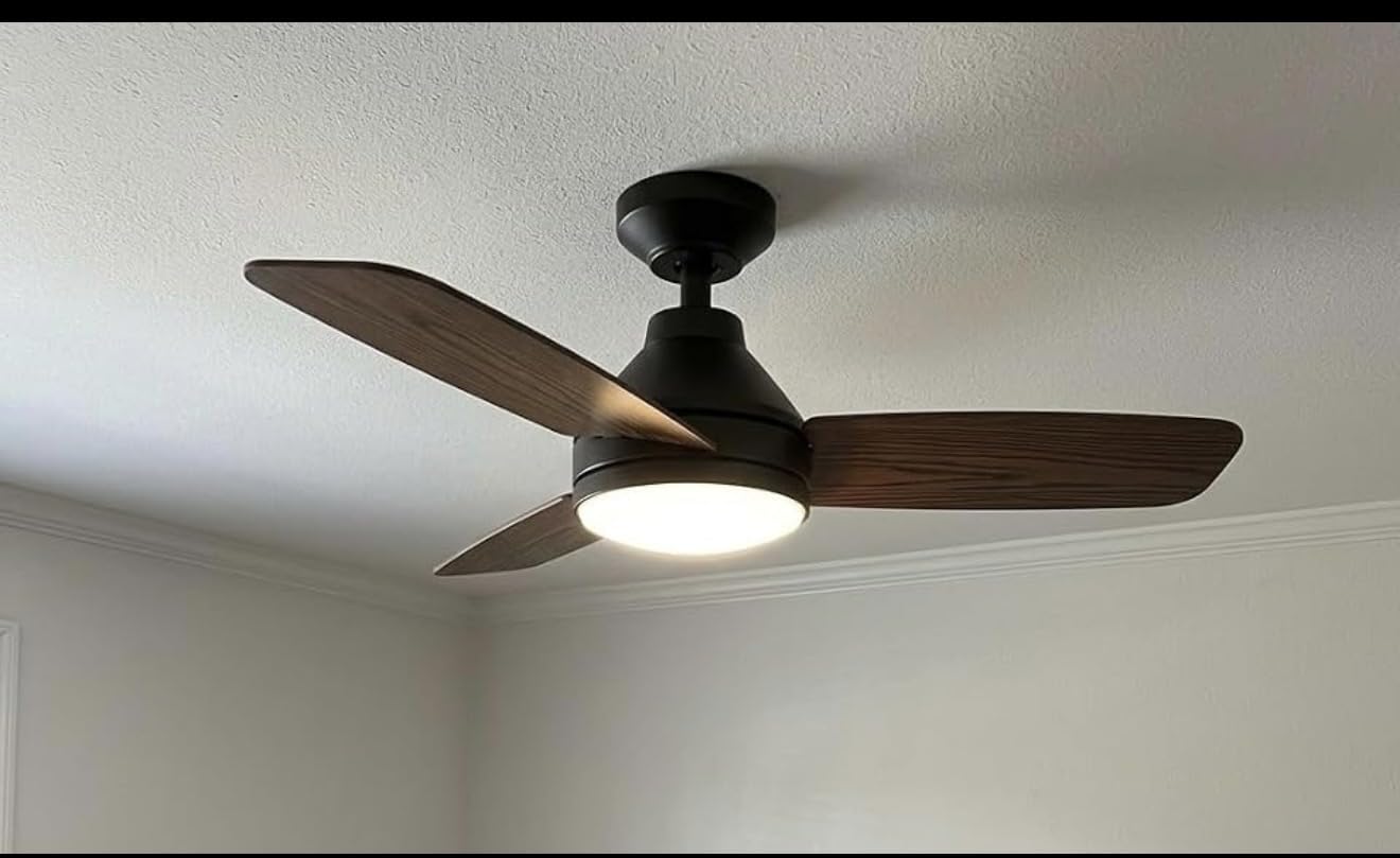 Amico 42 Inch White Low Profile Ceiling Fans with Lights and Remote | Flush mount, 3-color dimmable light, quiet reversible DC motor, easy install, memory, timer, bedroom, covered outdoor areas customer photo 1