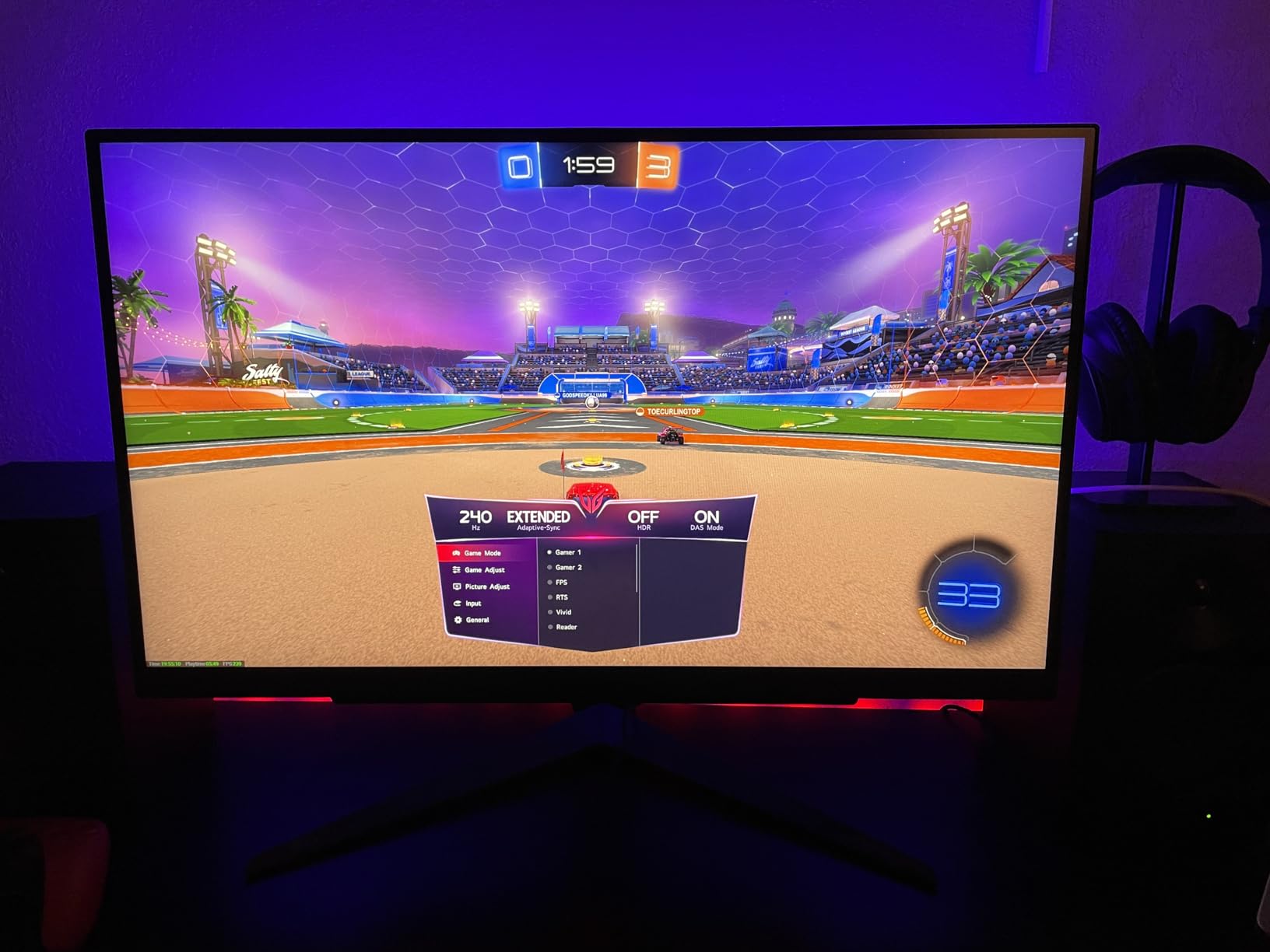LG 27GR83Q-B 27-inch Ultragear QHD (2560x1440) IPS Gaming Monitor, 240Hz, 1ms, DisplayHDR 400, G-Sync AMD FreeSync Premium, HDMI 2.1 DisplayPort, 4-Pole HP Out DTS GP:X, Tilt/Height/Pivot Stand, Black customer photo 2