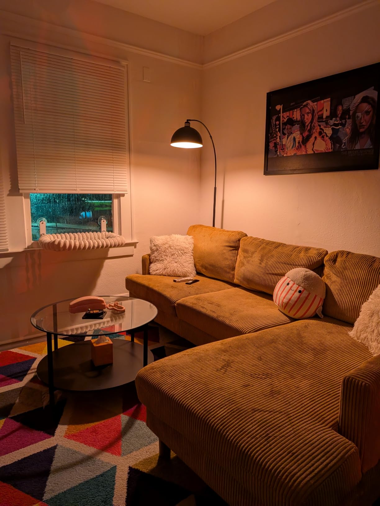 【Upgraded】Black Arc Floor Lamps for Living Room - Dimmable Arched Floor Lamp with Remote Control & 2700-6000K 9W LED Bulb Included, Modern Arch Standing lamp, Industrial Tall Lamp for Bedroom Reading customer photo 2