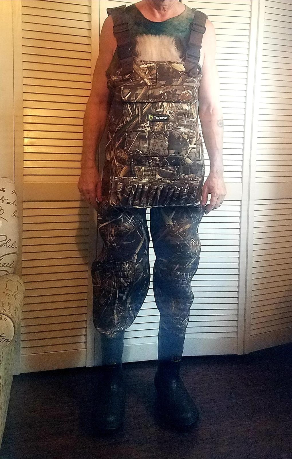 TIDEWE 4mm Neoprene Chest Waders Waterproof Bootfoot Hunting | Sealed Seams Help Prevent Leaks, While Reinforced Knees Deliver Durable Protection For Duck Hunting customer photo 1