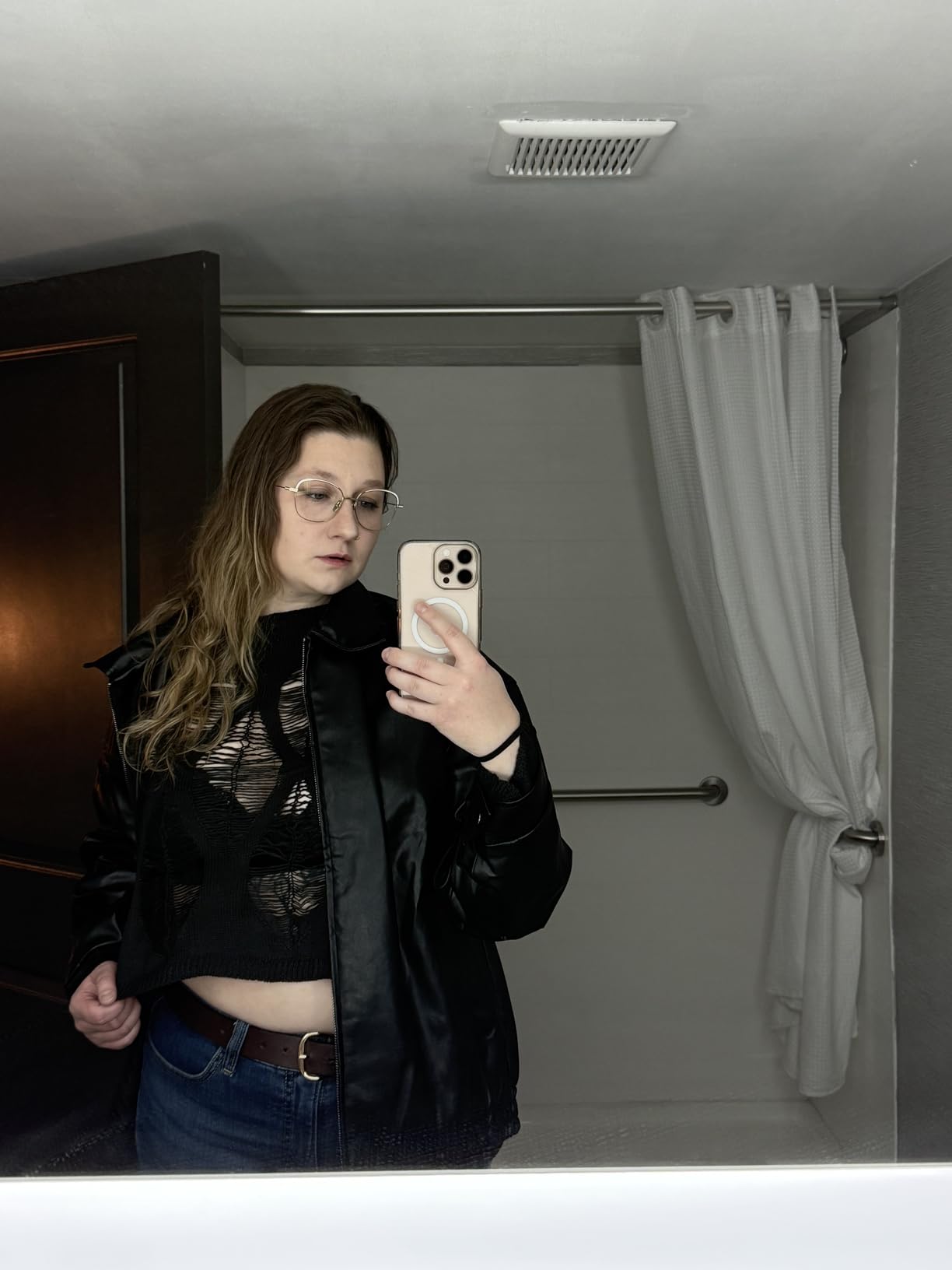 AUTOMET Women's Oversized Faux Leather Jacket for Fall and Winter customer photo 1