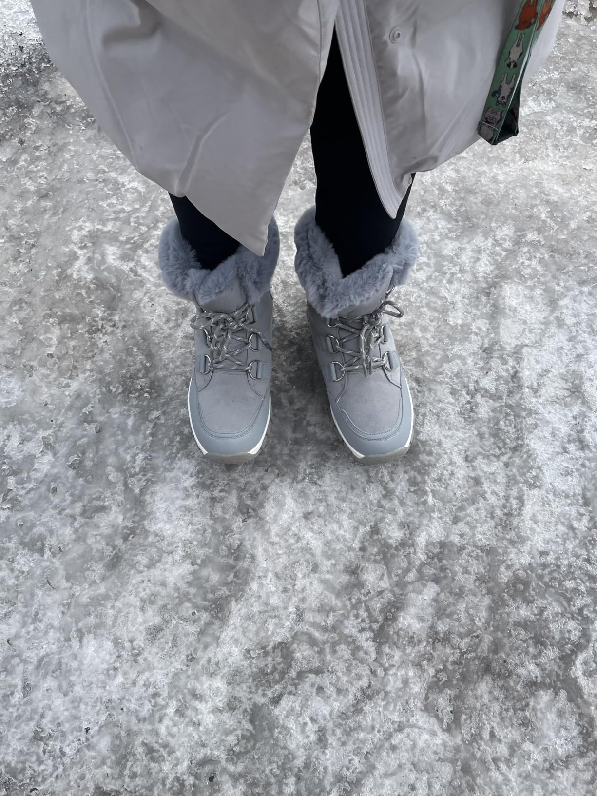DREAM PAIRS Waterproof Winter Snow Boots for Women | Faux Fur Cozy Warm Insulated Winter Boots Lace Up Mid-Calf Outdoor Shoes for Walking Hiking customer photo 2