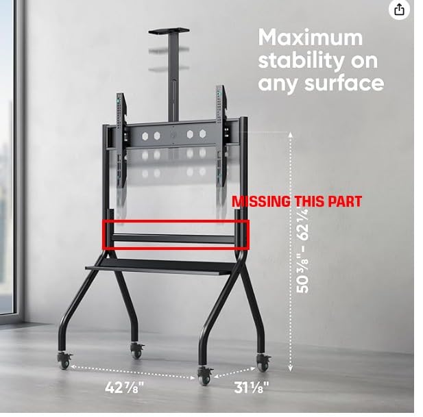 ONKRON Mobile TV Stand 60-120 Inch, up to 265 lbs, max VESA 1000x600, Black customer photo 1