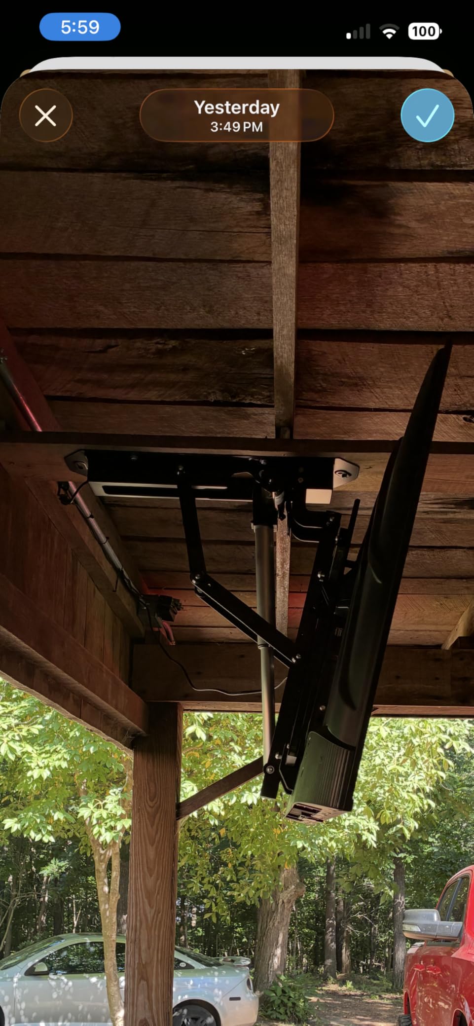 TOPSKY Motorized Ceiling TV Mount, 32–70 in TVs, 88 lb Capacity | Motorized flip down, 0–80° tilt, Supports 32–70
