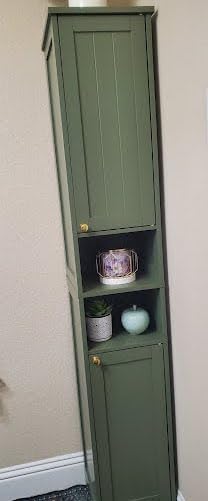 VASAGLE Tall Storage Cabinet with Lights, Slim, Cloud White customer photo 1