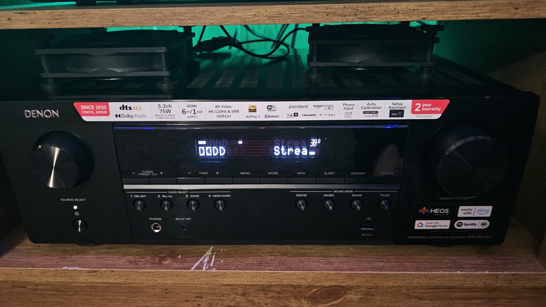 Denon AVR-S670H 5.2 Ch Home Theater Receiver, 8K UHD HDMI Receiver 75W x 5 customer photo 2