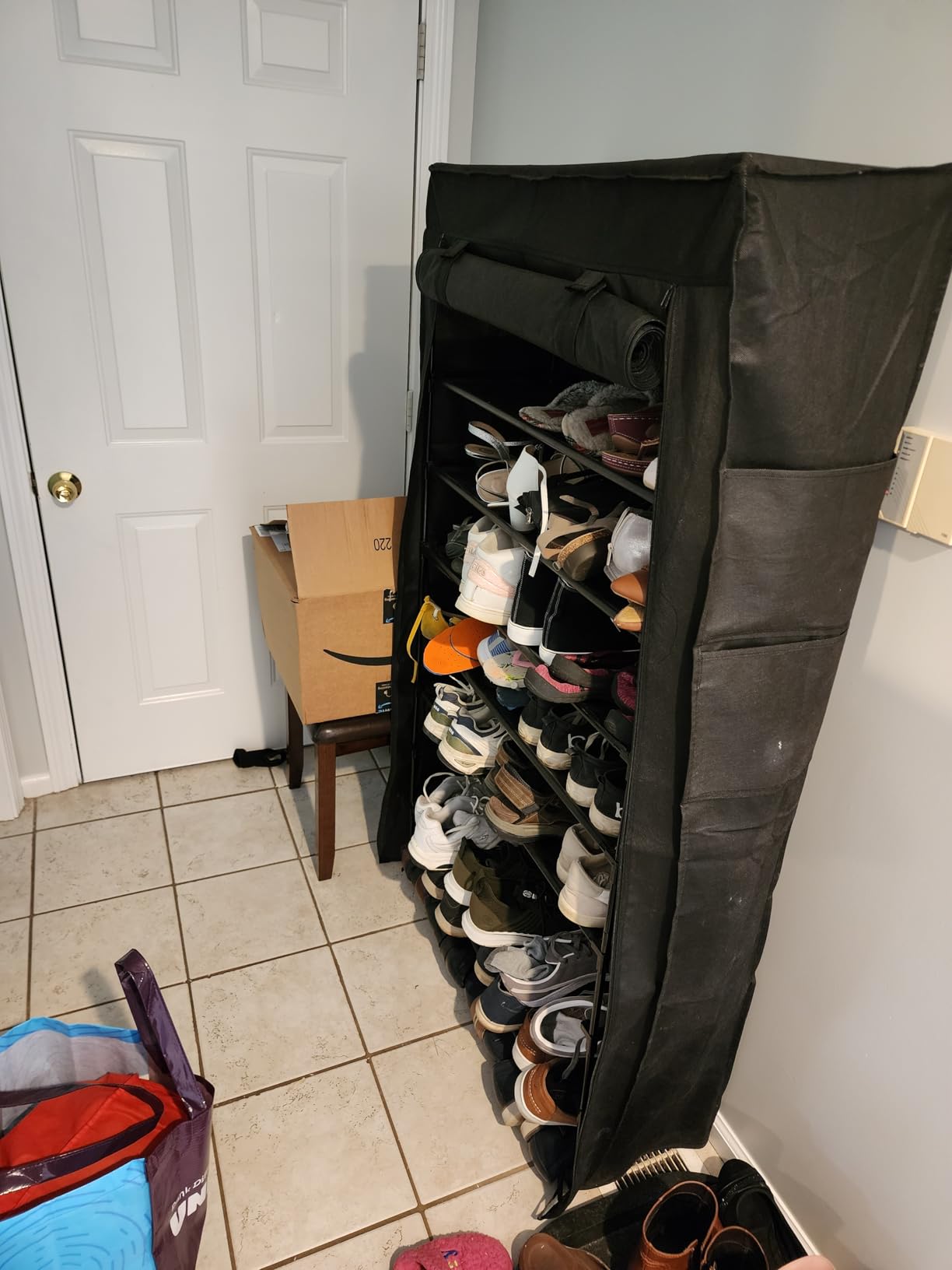 LANTEFUL Shoe Rack with Covers - 10 Tiers Tall Shoe Rack Organizer Large Capacity Shoe Shelf Storage 40 Pairs Space Saving Vertical Shoe Storage Organizer for Closet, Entryway, Dorm, Bedroom customer photo 1