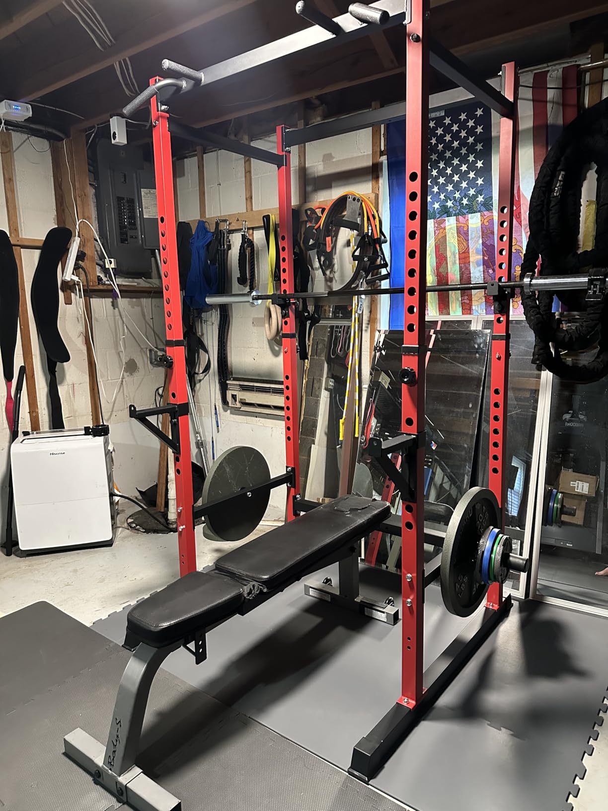 Bongkim Power Rack, Rack Cage for Weight Training, Adjustable Squat Stand Rack for Home Gym Equipment, Lifting Cage with 660lb Capacity customer photo 1