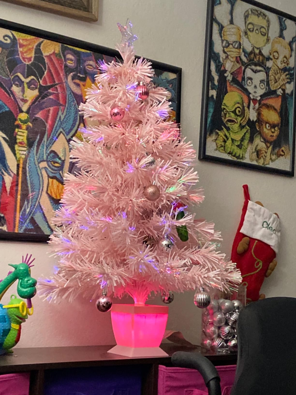 3ft Green Fiber Optic Christmas Tree,Pre-Lit Small Christmas Tree customer photo 1