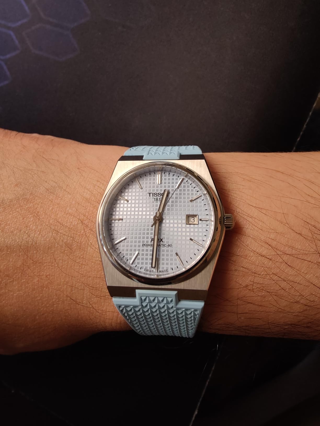 Tissot PRX Powermatic 80 316L Stainless Steel Swiss Automatic Watch for Men & Women, Ice Blue Dial customer photo 2