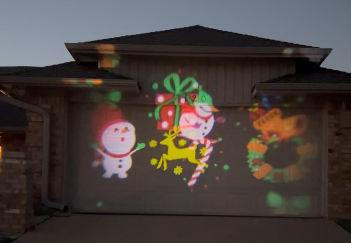 Halloween Projector Lights Outdoor, 8 Images Mode Halloween Lights Projector with 96 Cartoons, Waterproof Holiday Projector with Remote Control and Timer for Halloween Decorations customer photo 1