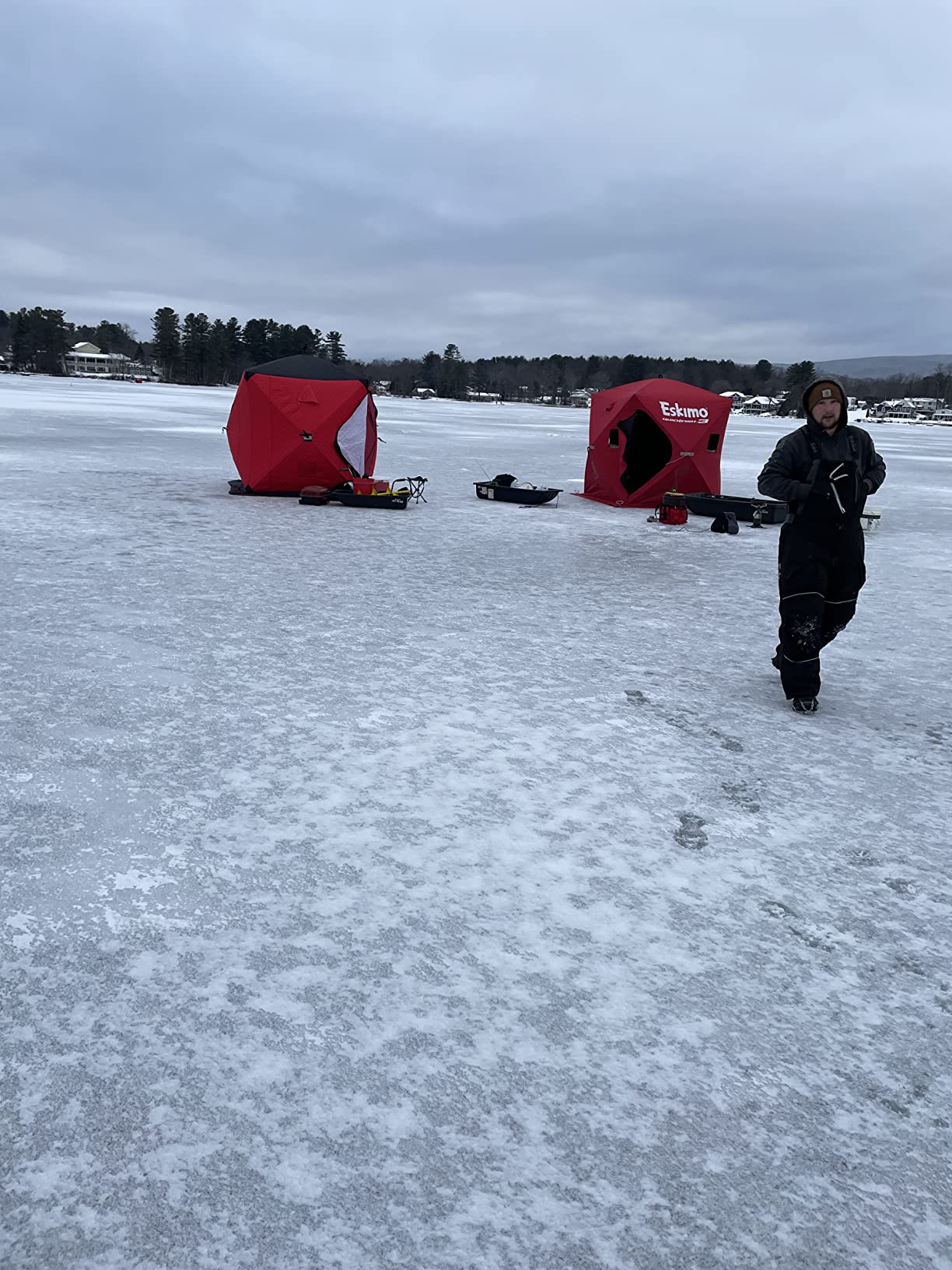 Your Choice Pop Up Ice Fishing Shelter 3-4 Person Insulated Tent | Function Upgrades Windproof and Warm Ice Shanty Fishing Gear and Equipment customer photo 2