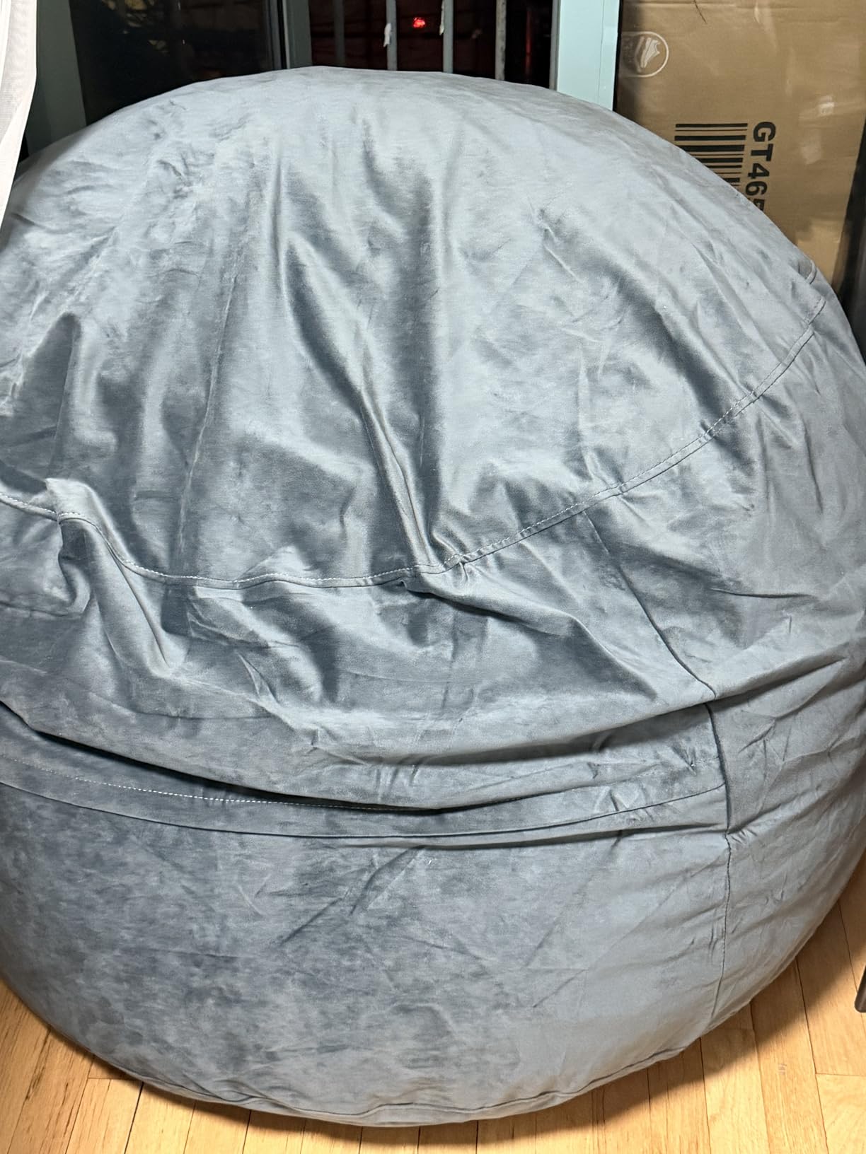Codi 4 FT Bean Bag Chairs for Adults, Large Beanbag with Filler, Grey | Premium foam filling, Machine washable cover, Built-in zipper, Reinforced seams customer photo 1