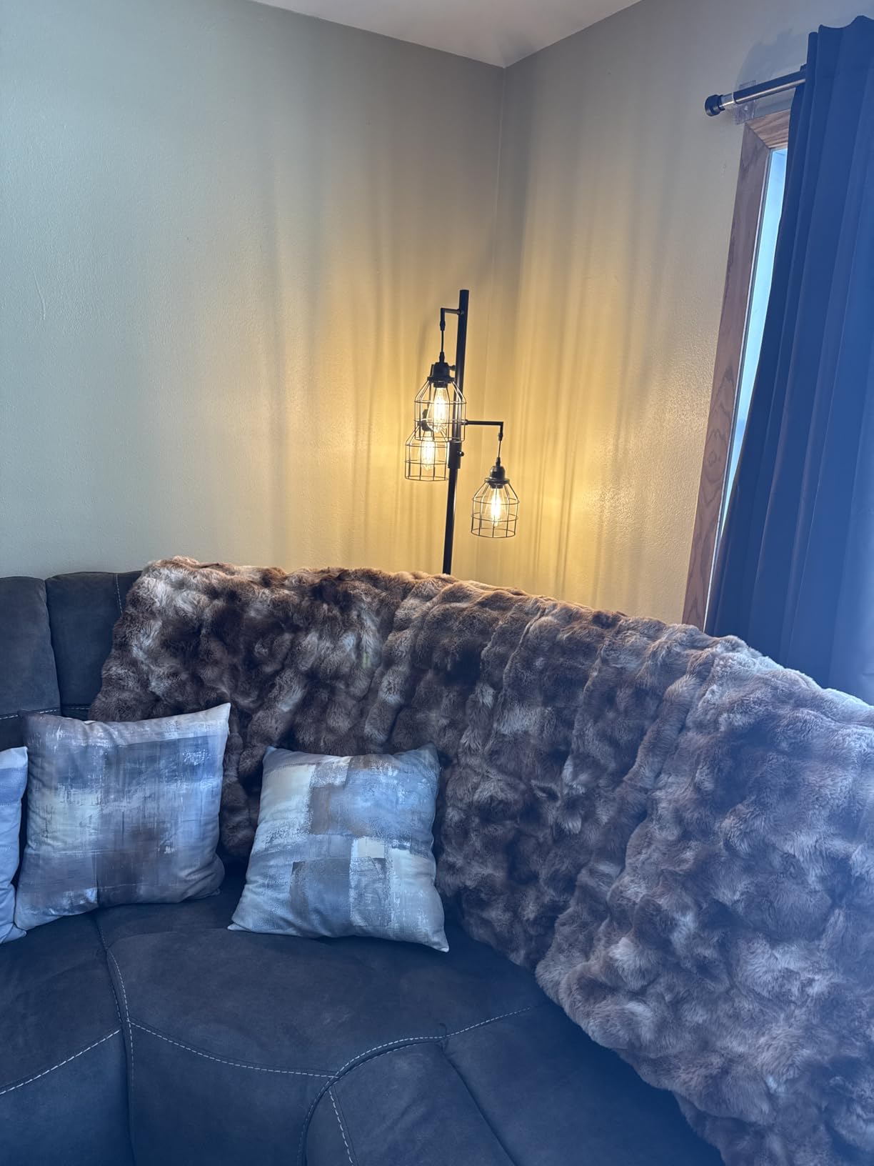 9MMML Floor Lamp for Living Room, Farmhouse Industrial Dimmable Floor lamp,3 Lights Metal Cage Tree Standing Lamp,68