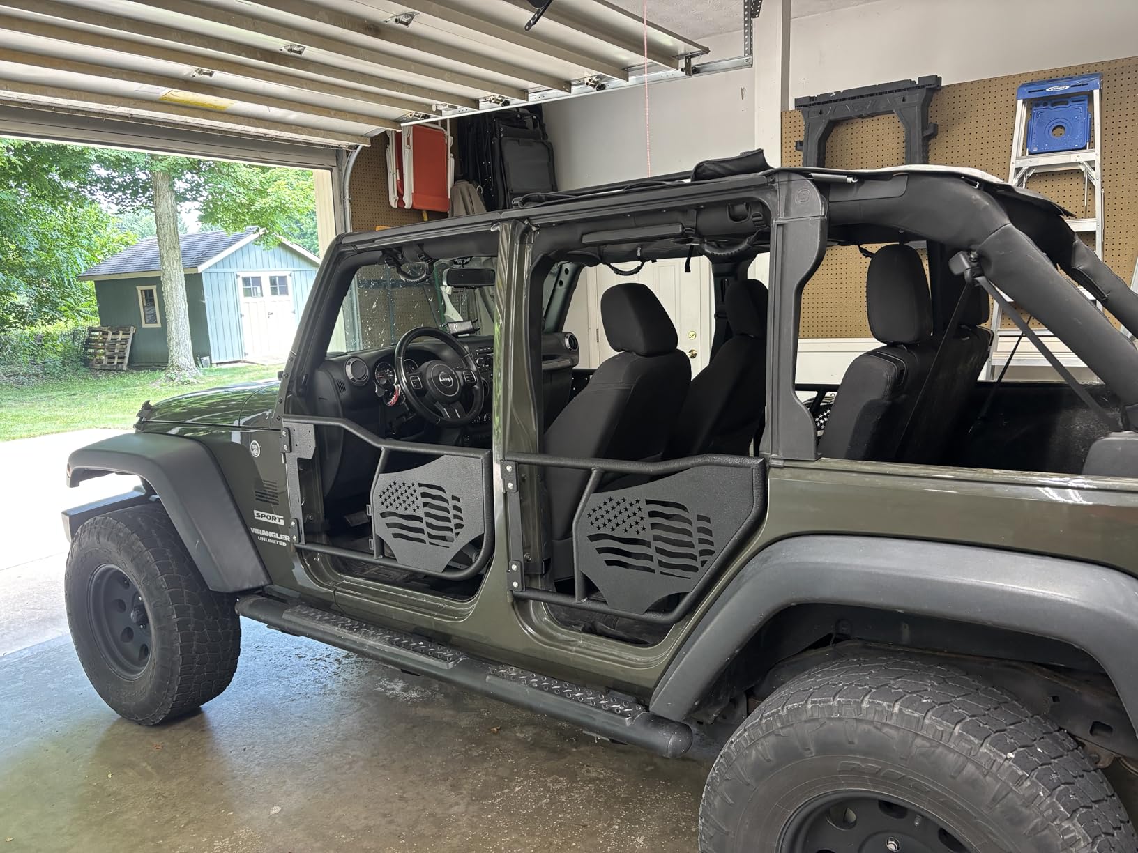 ROADER JL Gladiator Tube Doors for 2018-2026 Wrangler JL Unlimited | Gladiator JT 4-Door US Flag pattern Front & Rear Tubular Half Doors Adventure With Offroad Front Door Side Storage Bag customer photo 1