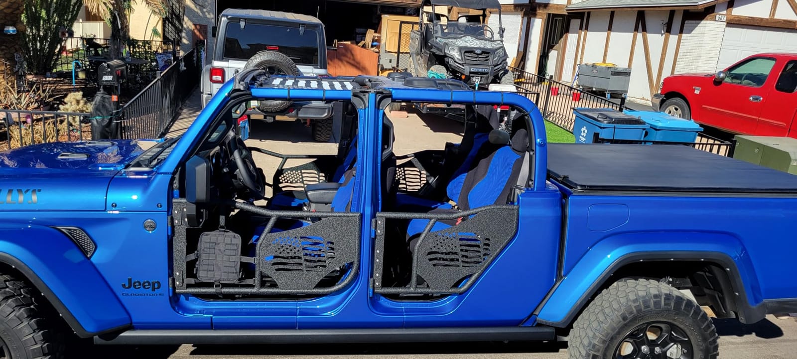 ROADER JL Gladiator Tube Doors for 2018-2026 Wrangler JL Unlimited | Gladiator JT 4-Door US Flag pattern Front & Rear Tubular Half Doors Adventure With Offroad Front Door Side Storage Bag customer photo 2