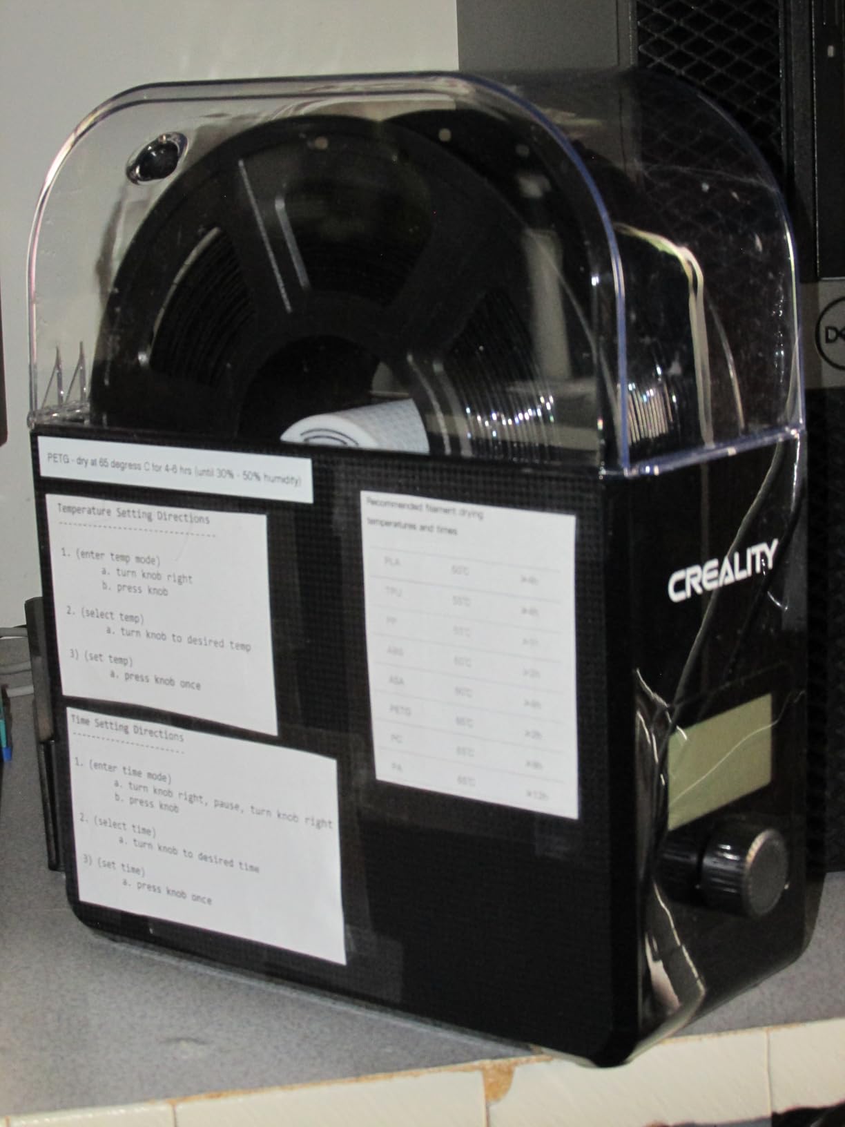 Creality 2026 New Upgrade Filament Dryer Box Pro, Space Pi SE with High PTC Efficiency and Precision Sensor for 1KG Spools 45~65℃, 3D Printer Filament Dehydrator for PLA PETG ABS ASA TPU customer photo 2