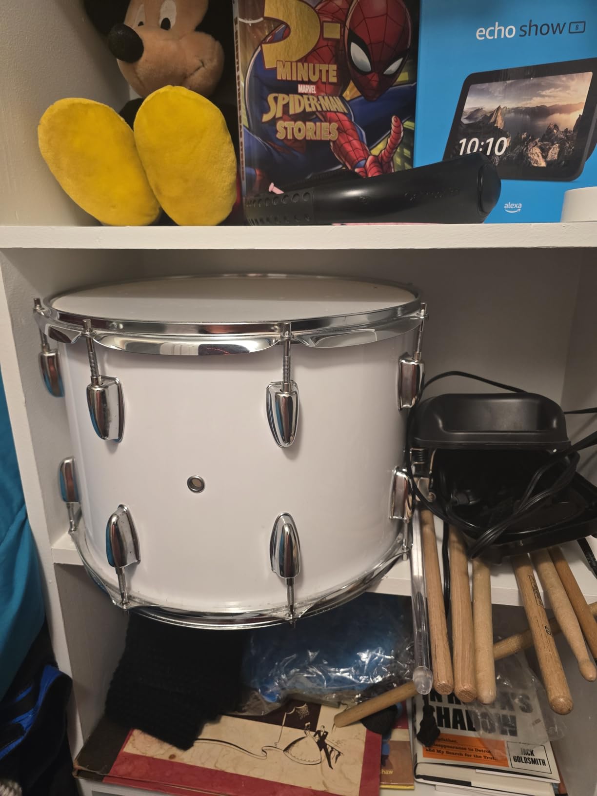 Ktaxon 14 x 10 inches Marching Snare Drum Pair of Drumsticks Included White customer photo 1