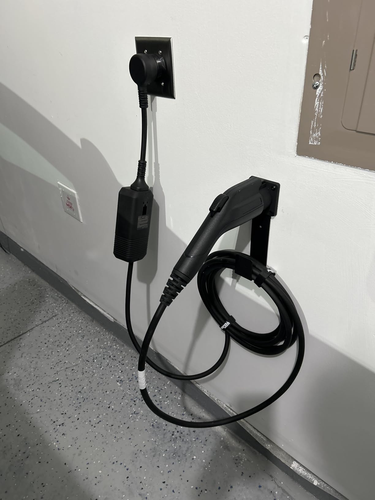 EV Charger Holder-J1772 Connector, Nozzle Holster Dock and J-Hook Combination, EV Cable Holder Wall-Mount Electric Vehicle Charger customer photo 1