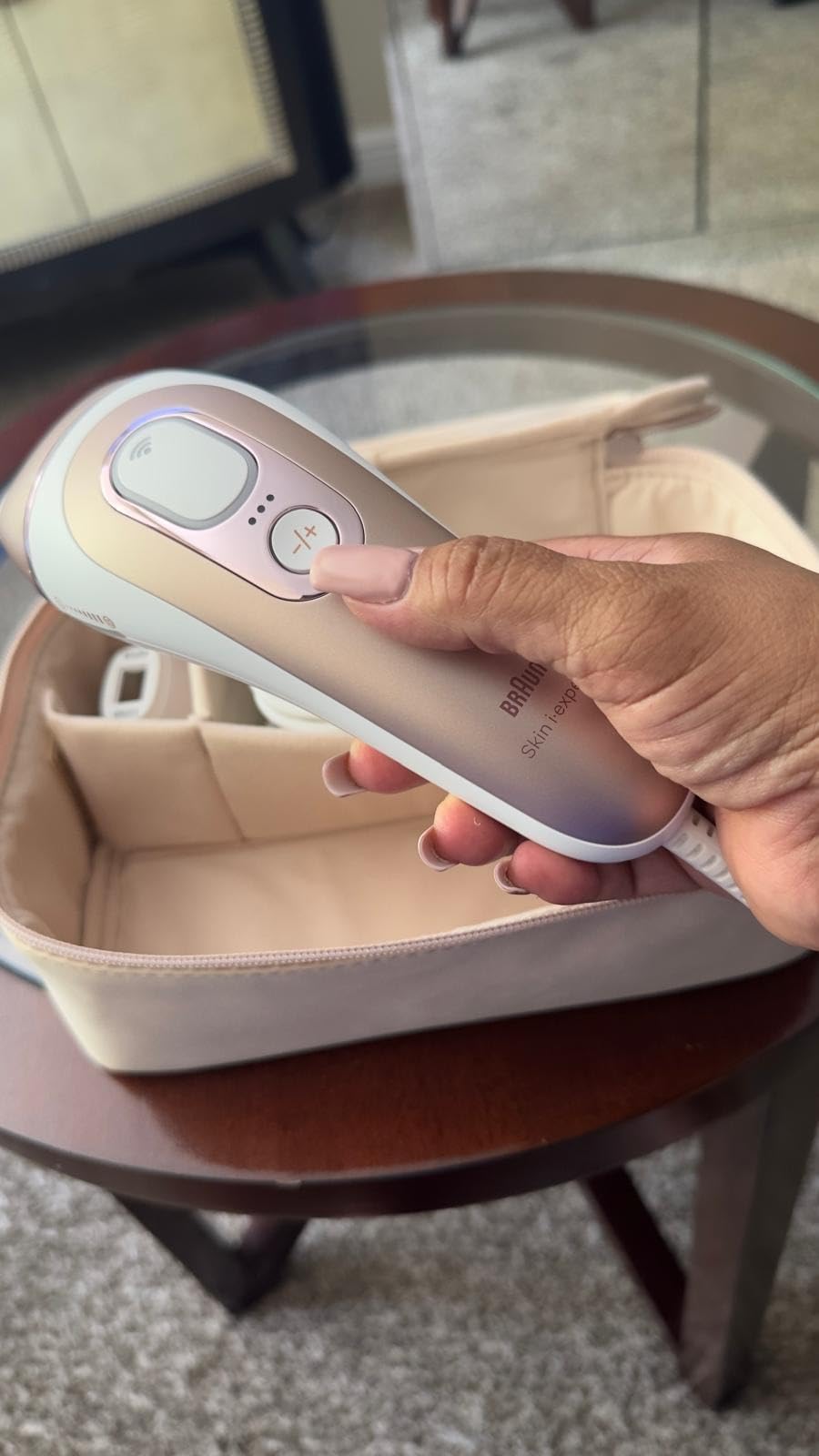 Braun Skin i-Expert Smart IPL PL7219 at Home Laser Hair Removal for Women and Men with App, Premium Pouch, Venus Razor, 2 Smart Heads, Facial Trimmer customer photo 1