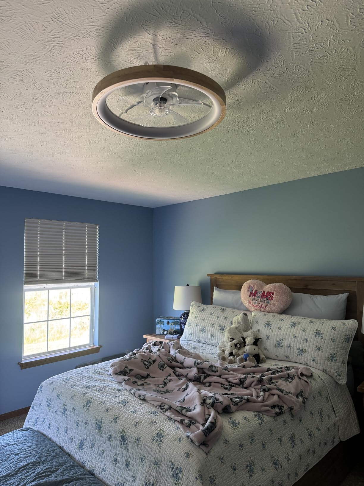 Fszdorj 20'' Ceiling Fan with Light and Remote,White Low Profile Fandelier customer photo 1