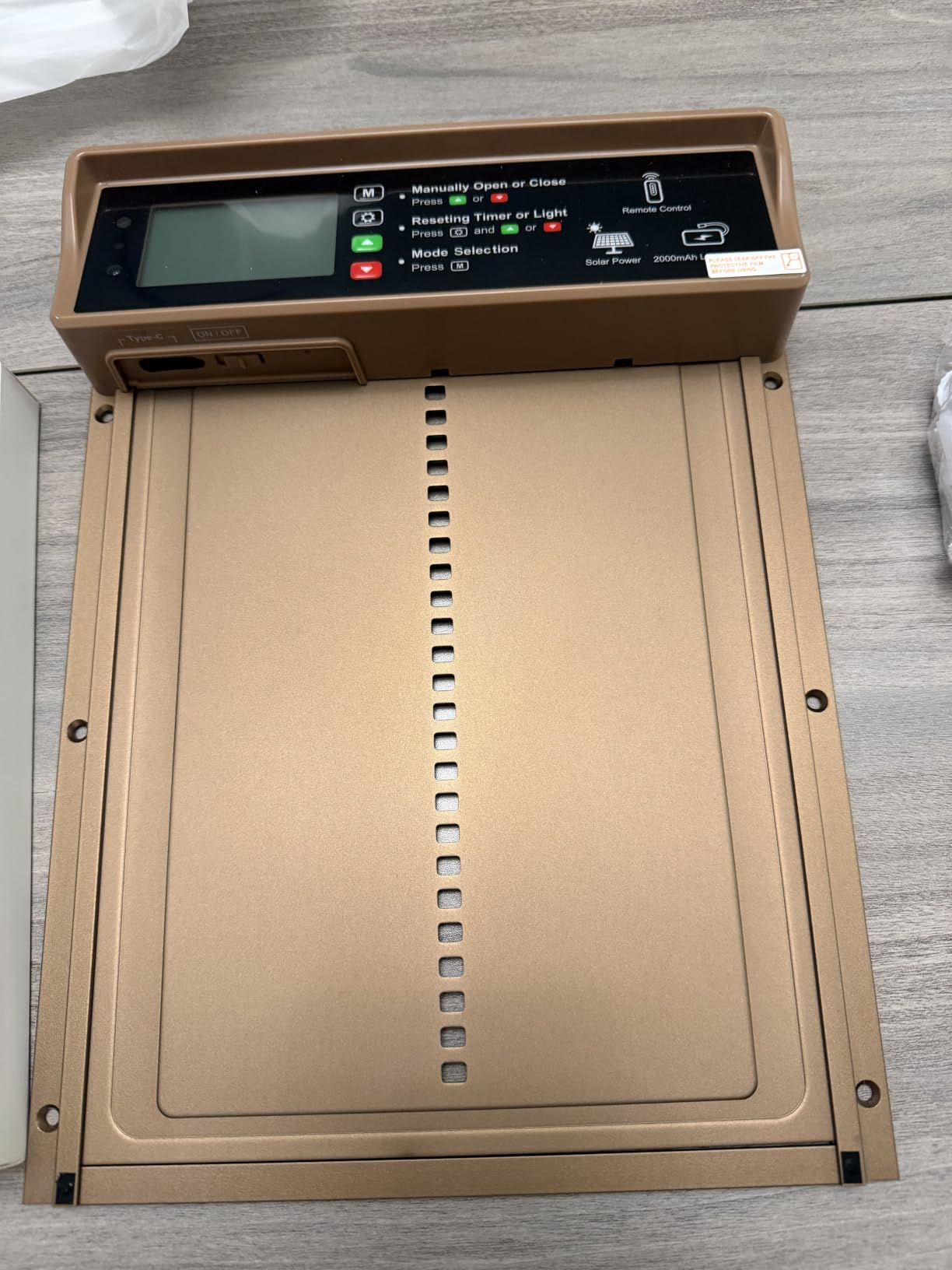 Asfrost Automatic Chicken Coop Door Solar Powered Automatic Chicken Door with Timer & Light Sensor, Anti-Pinch, Durable Aluminum Auto Chicken Door, Charge with 7W Solar Panel & USB - Orange customer photo 2