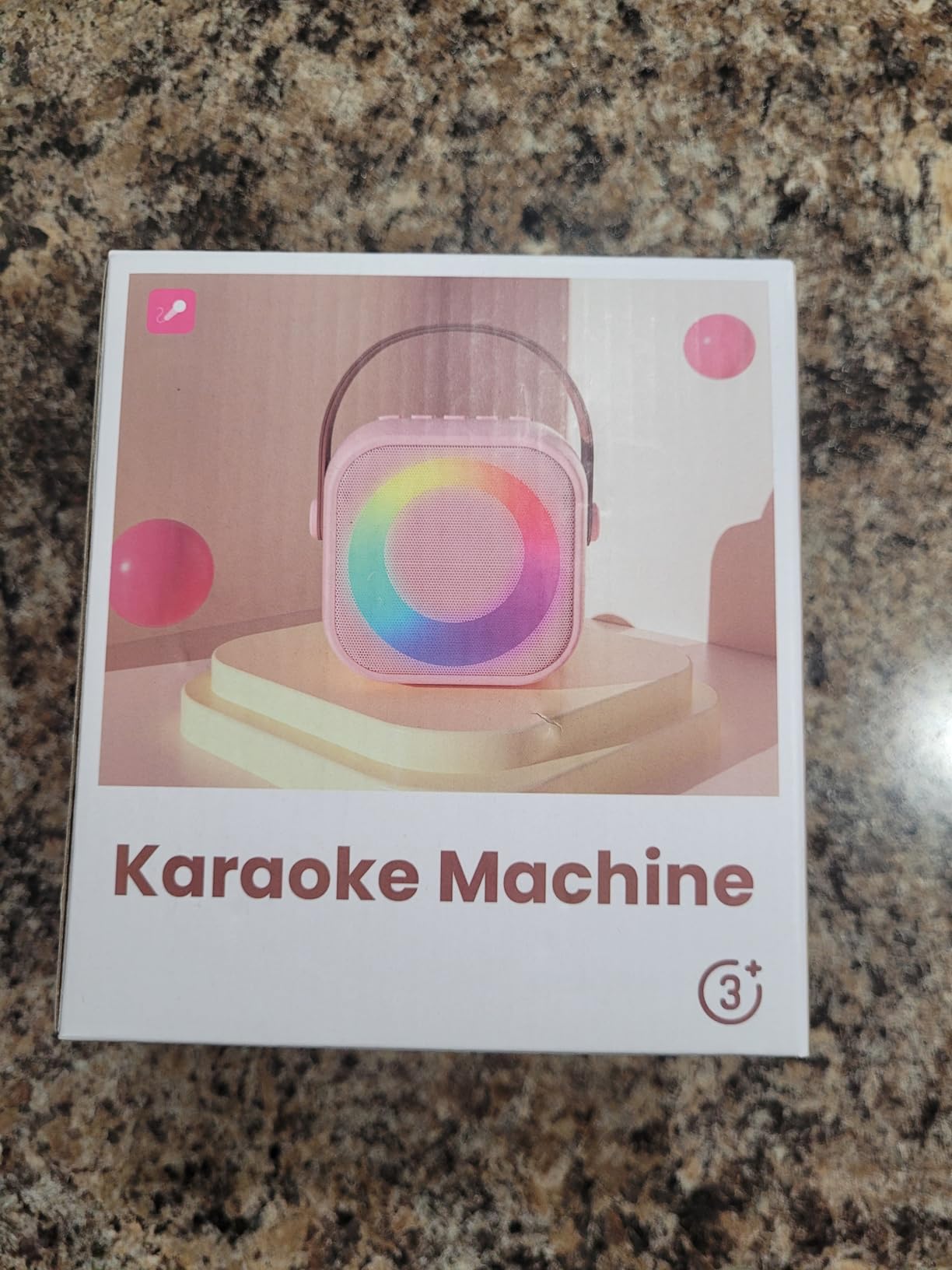 Mini Karaoke Machine,Portable Bluetooth Speaker with 2 Wireless Microphones | 360° Surround Sound,5 Voice Effects,Bluetooth 5.0,LED Lights, TF/USB/AUX, For Kids and Adults, Family Home Party and Gifts customer photo 1
