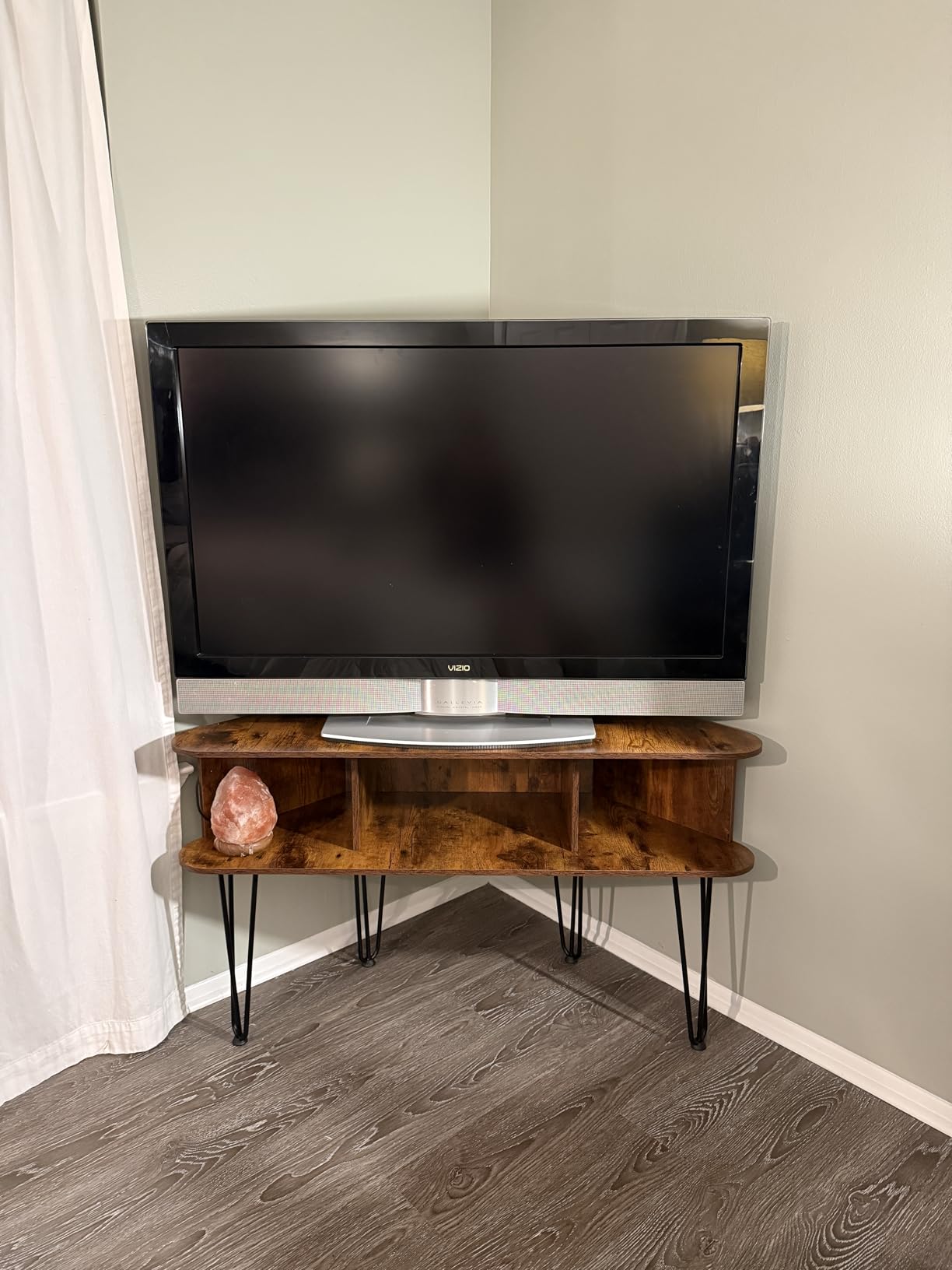Corner TV Stand for 50 Inch TV, Rustic Entertainment Center with Storage customer photo 1