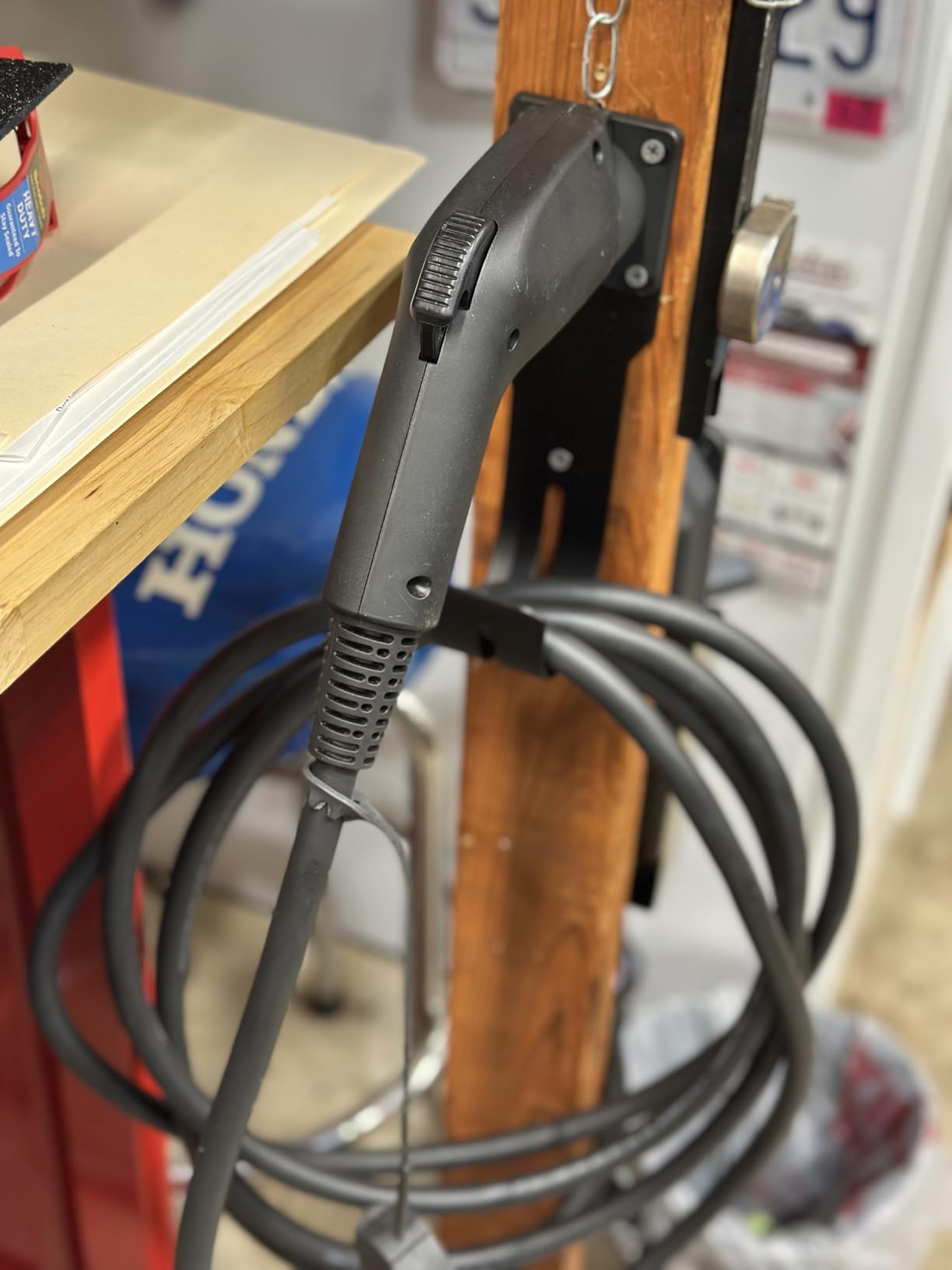 MECMO EV Charger Holder SAE J1772 Nozzle Holster Dock and J-Hook Combination Wall Mount, EVSE Electric Vehicle Car Charger Cable Organizer customer photo 1