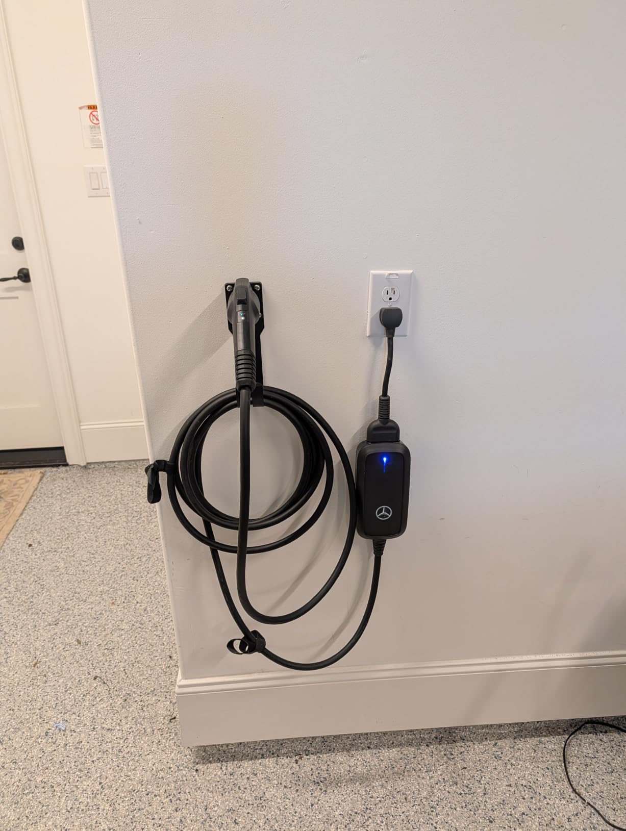 MECMO EV Charger Holder SAE J1772 Nozzle Holster Dock and J-Hook Combination Wall Mount, EVSE Electric Vehicle Car Charger Cable Organizer customer photo 2