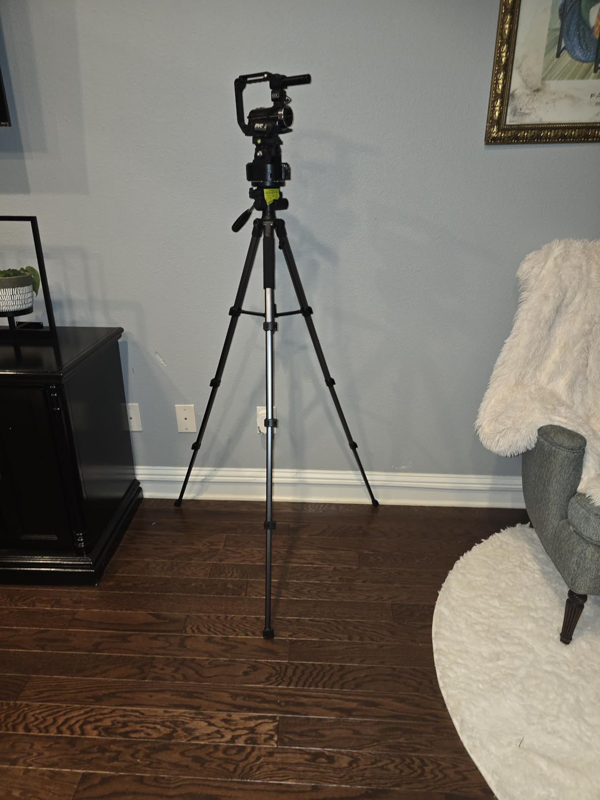 CAMBOFOTO 74″ Camera Tripod, Phone Tripod for iPhone Lightweight Tripod | 360° Pan Head Gunmetal Gray Heavy‐Duty Tripod Stand for DSLR & Mirrorless Cameras/Smartphones/GoPro, with Phone Mount customer photo 1