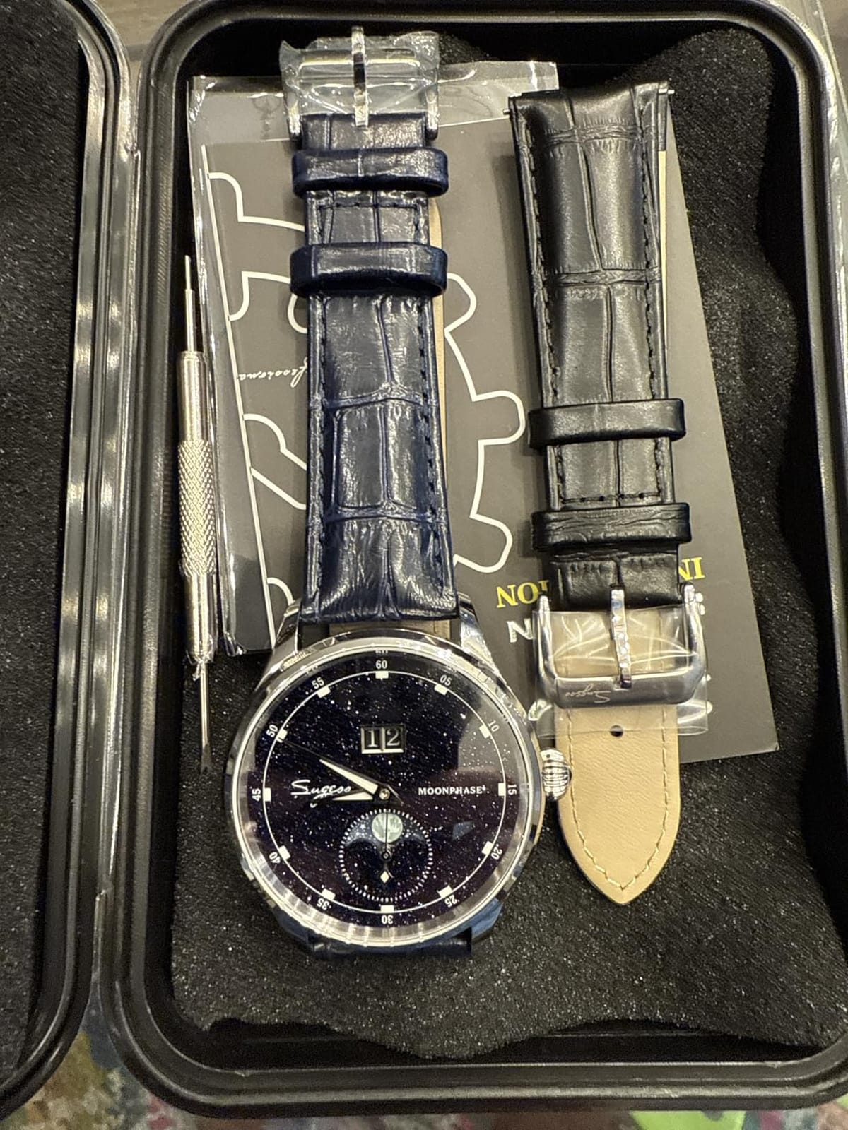 MoonPhase Master 41mm SU2528STRA V3 BlueGold Stone Dial ST2528 Automatic Mechanical Mens Wrist Watch Seagull 1963 customer photo 1