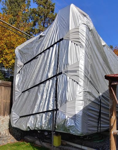FRUNO Oxford Fabric 5th Wheel RV Cover Fits 37'-41' Waterproof Rip-Resistant Anti-UV Fifth Wheel Toy Hauler Camper Cover for Winter Snow with 4 Tire Covers and Gutter Covers customer photo 1