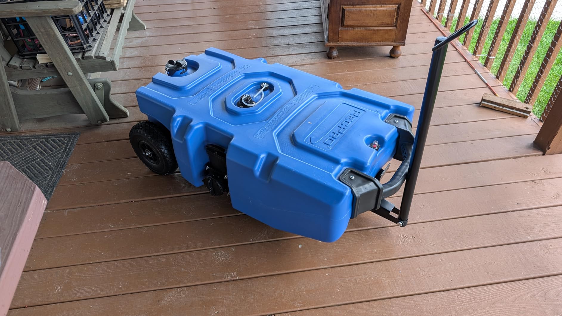 RecPro RV Portable Waste Tank | 36 Gallon | Blue | No-Flat Tires customer photo 1