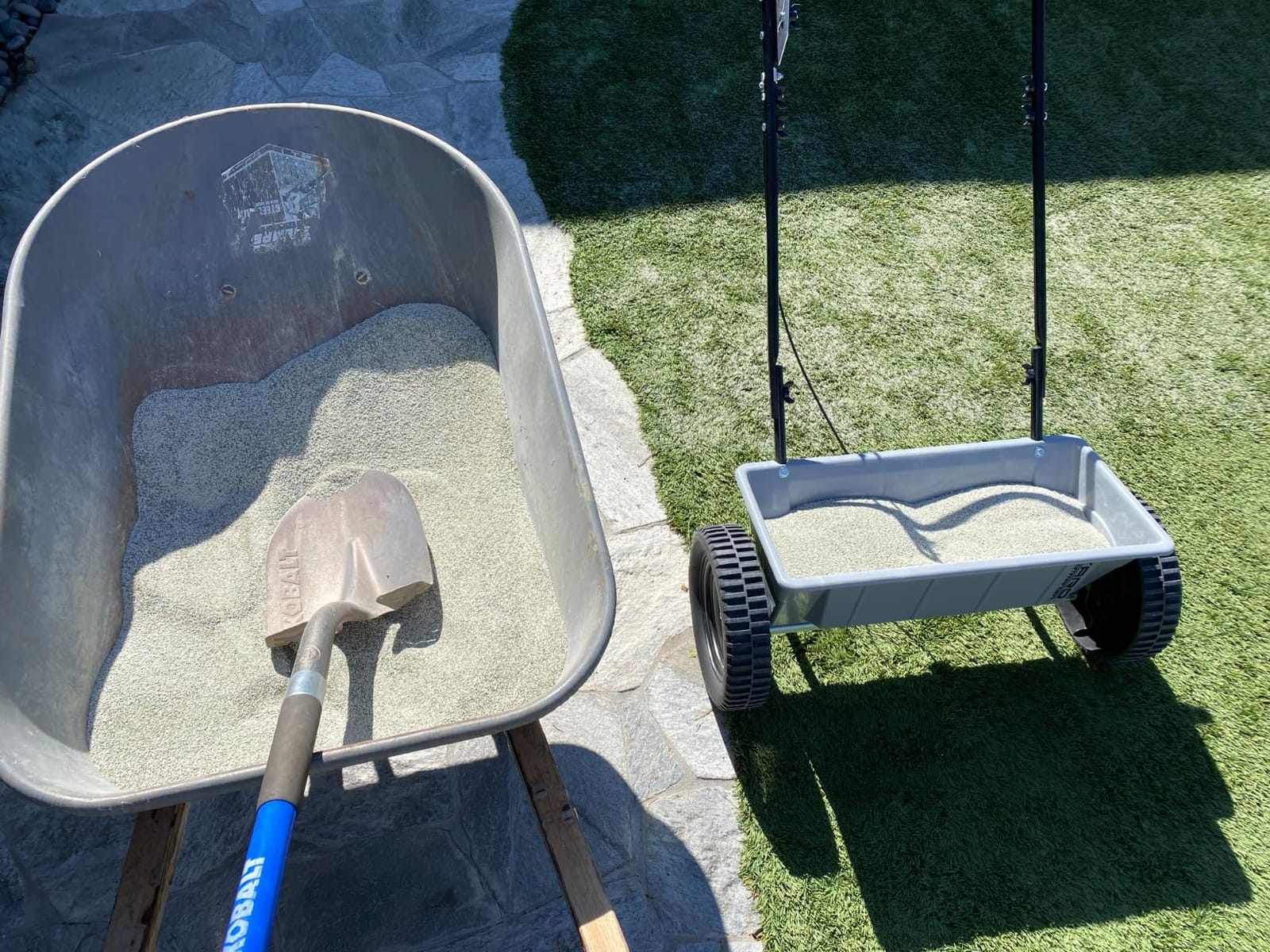 Yard Commander - 60 LB Walk-Behind Push Drop Spreader - Holds Up to 15,000 SQFT of Product - Great for Applying Fertilizer & Grass Seed - Adjustable Drop Rate & Composite Hopper customer photo 1