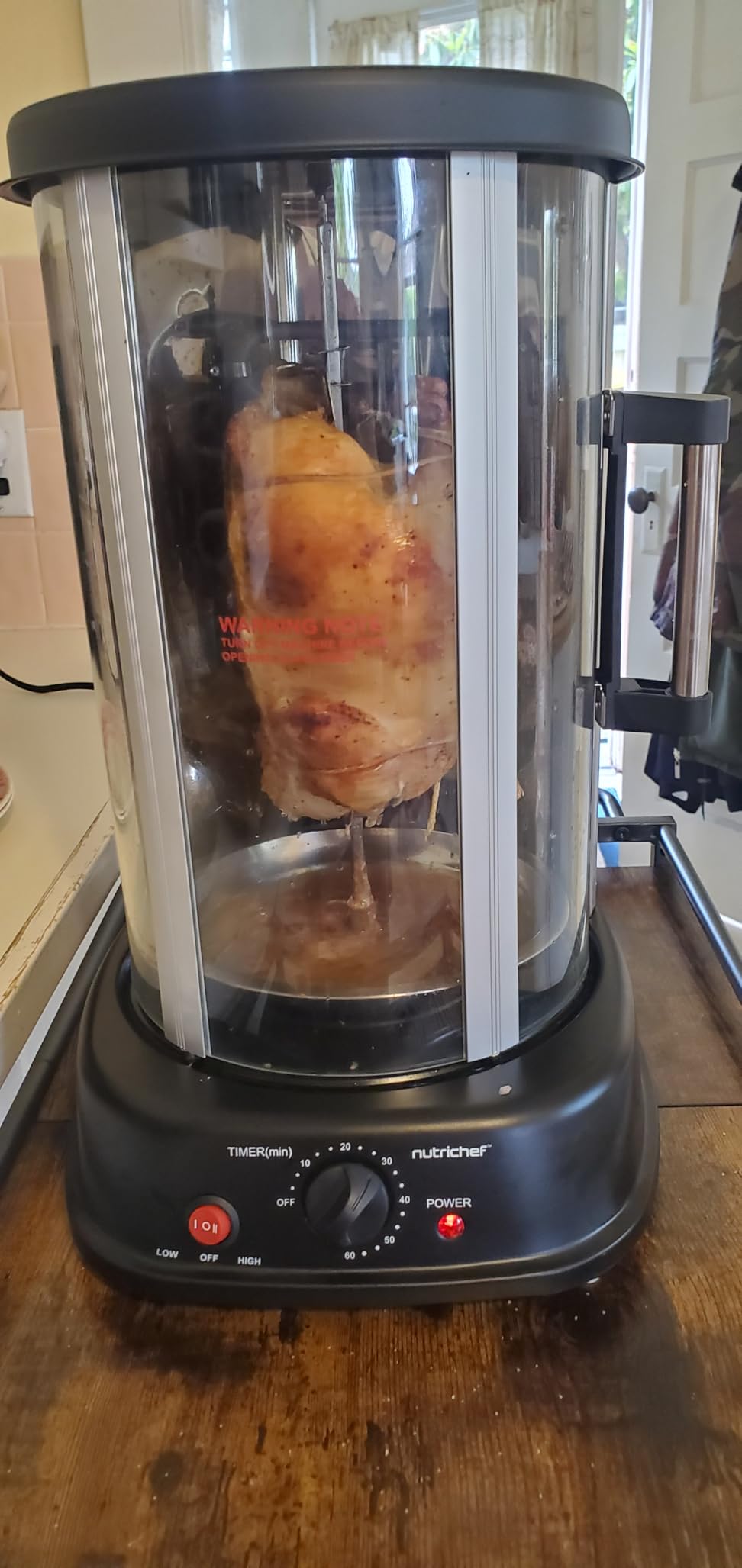 NutriChef Vertical Rotating Shawarma Oven - Rotisserie, Shawarma, & Kebab Machine - Stain-Resistant, Energy-Efficient - Heat-Resistant Door - Includes Kebab Rack with 7 Skewers - Stainless Steel customer photo 2