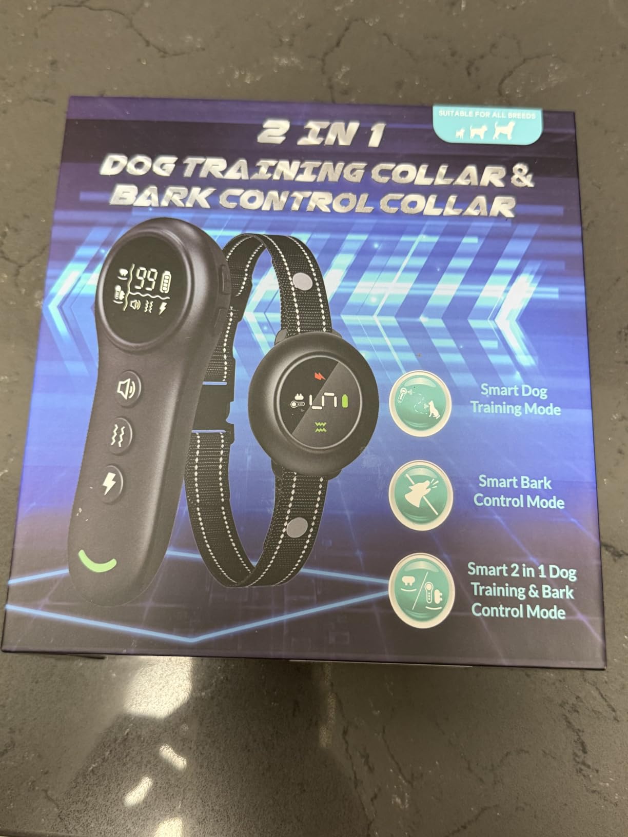2-in-1 Dog Shock Collar & Dog Bark Collar - Smart Anti Barking Dog Training Collar with 5 Adjustable Sensitivity & 3300FT Remote for All Breeds IP67 Waterproof E-Collar customer photo 1