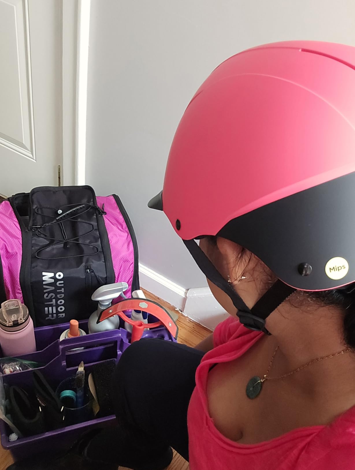 Troxel MIPS Full Coverage Horse Riding Helmet, Medium, 7-7-3/8 | Mips Rotational Impact Management with Cooling Vents for Comfortable Schooling, Trail Rides & Arena Practice, Black Duratec customer photo 2