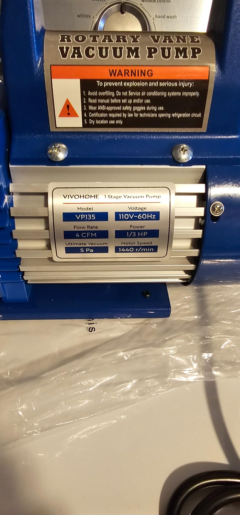 VIVOHOME 110V 1/3 HP 4 CFM Single Stage Rotary Vane AC Vacuum Pump customer photo 1