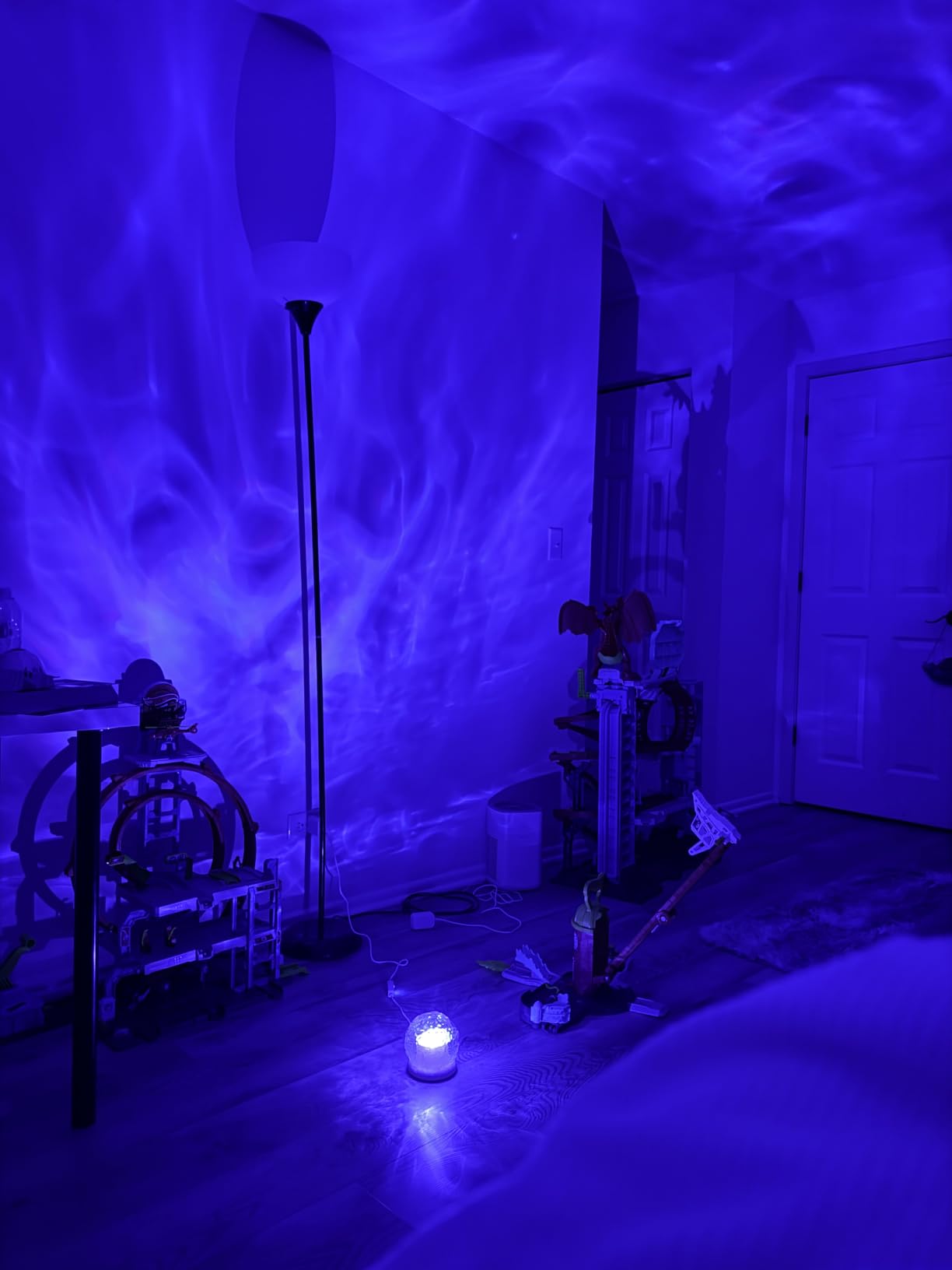 Crystal Lamp for Bedroom, 15 White Noise Machine Room Lights for Bedroom, Bluetooth Music Night Light Projector, RGB Aurora Ocean Light Projector, Remote Dimmable Crystal Table Lamp,Teen Girls Gifts customer photo 2