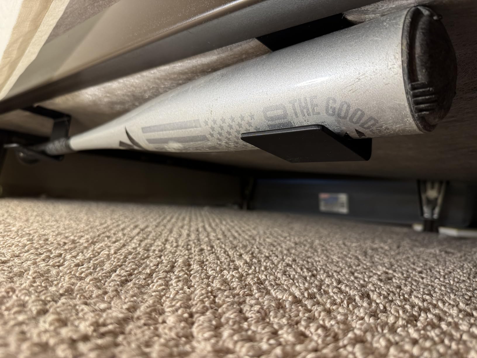 Dual Shelf - Concealed Under Bed Hidden Shelf for Baseball Bat, Shotgun, Rifle, Baton, Gun Or Golf Club - Ideal Concealed Storage for Quick Access Self Defense Items - Sold in Pairs customer photo 2